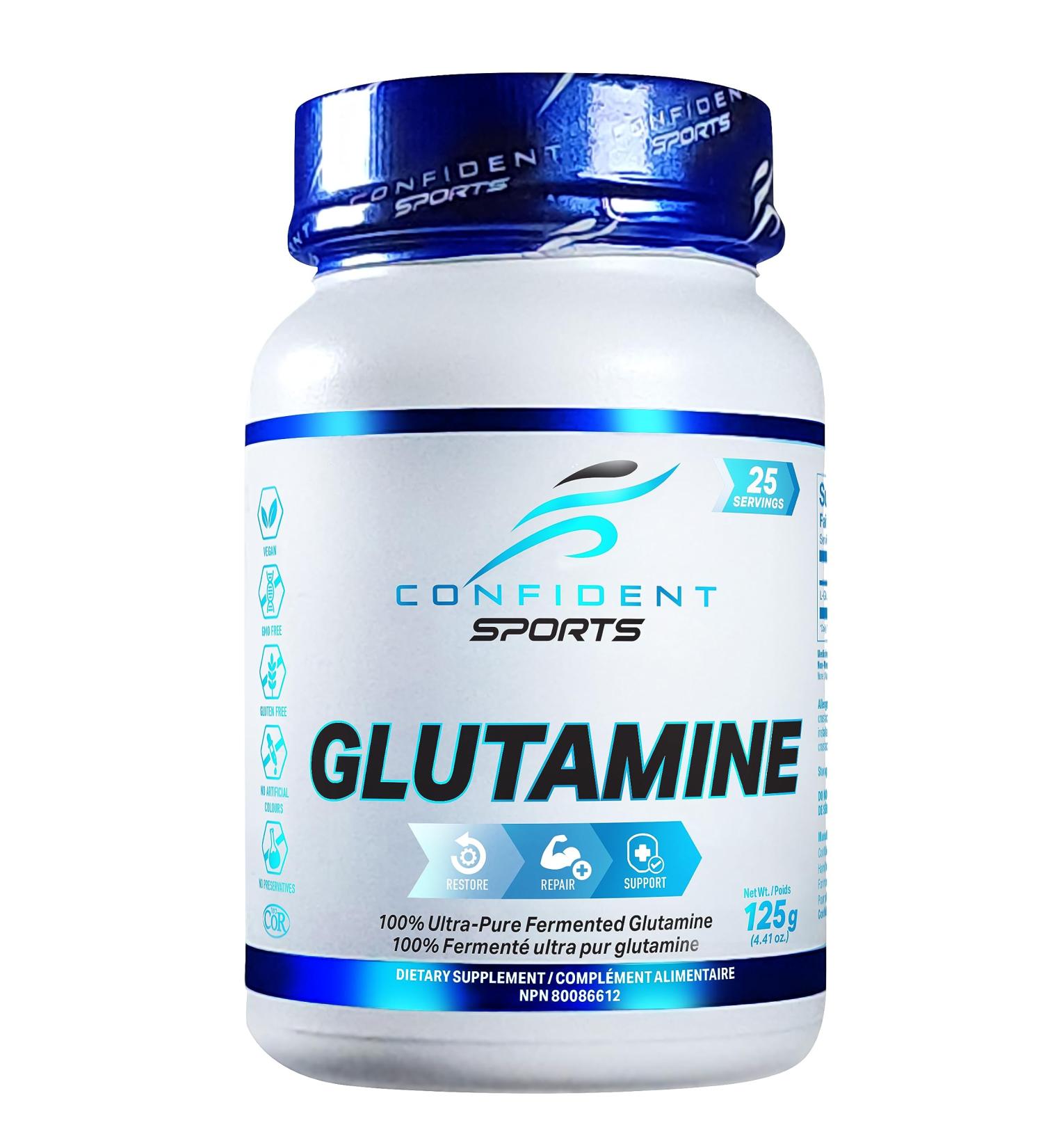 CONFIDENT SPORTS - 100% Pure Micronized Pharmaceutical Grade Glutamine Powder 125 Gram 25 Servings 25 Servings (Pack of 1) - Buy Online on SooperMarket.com