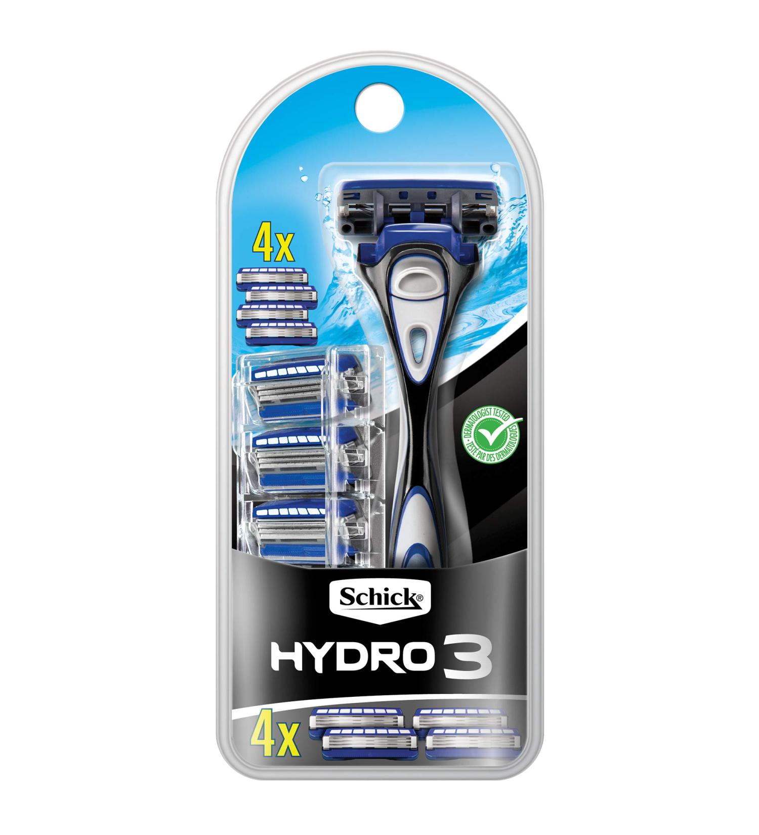Schick Hydro 3 Razor for Men Value Pack - 4 Razor Blade Refills - Hydrating Formula - 4 Count - Buy Online on SooperMarket.com