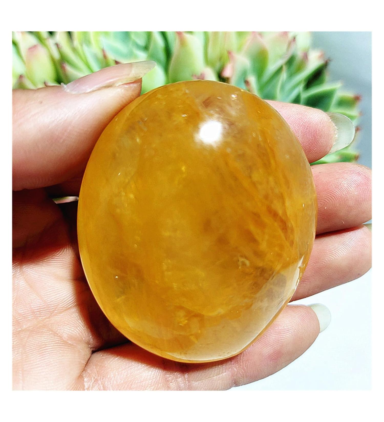Natural Crystal Rough High Puality Natural Stone Yellow Hematoid Quartz Crystal Palm Home Decoration Meditate and Crystals (Color : 80-90g Size : 1pc) 1pc 80-90g - Buy Online on SooperMarket.com