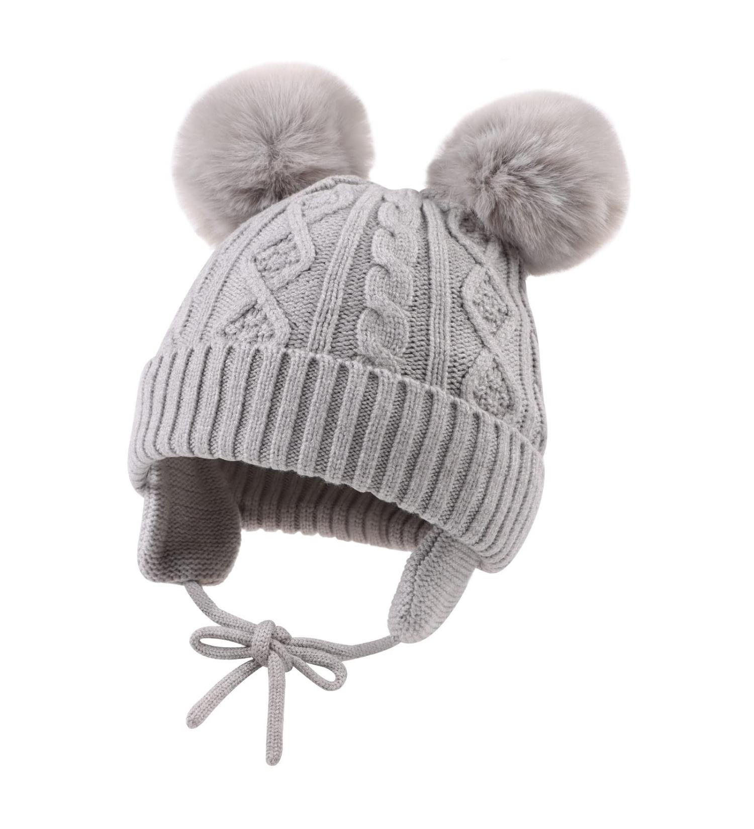 XIAOHAWANG Warm Kids Beanie | Winter Knitted Baby Hat for Boys Girls | Gray, 2-6 Years - Buy Online on SooperMarket.com