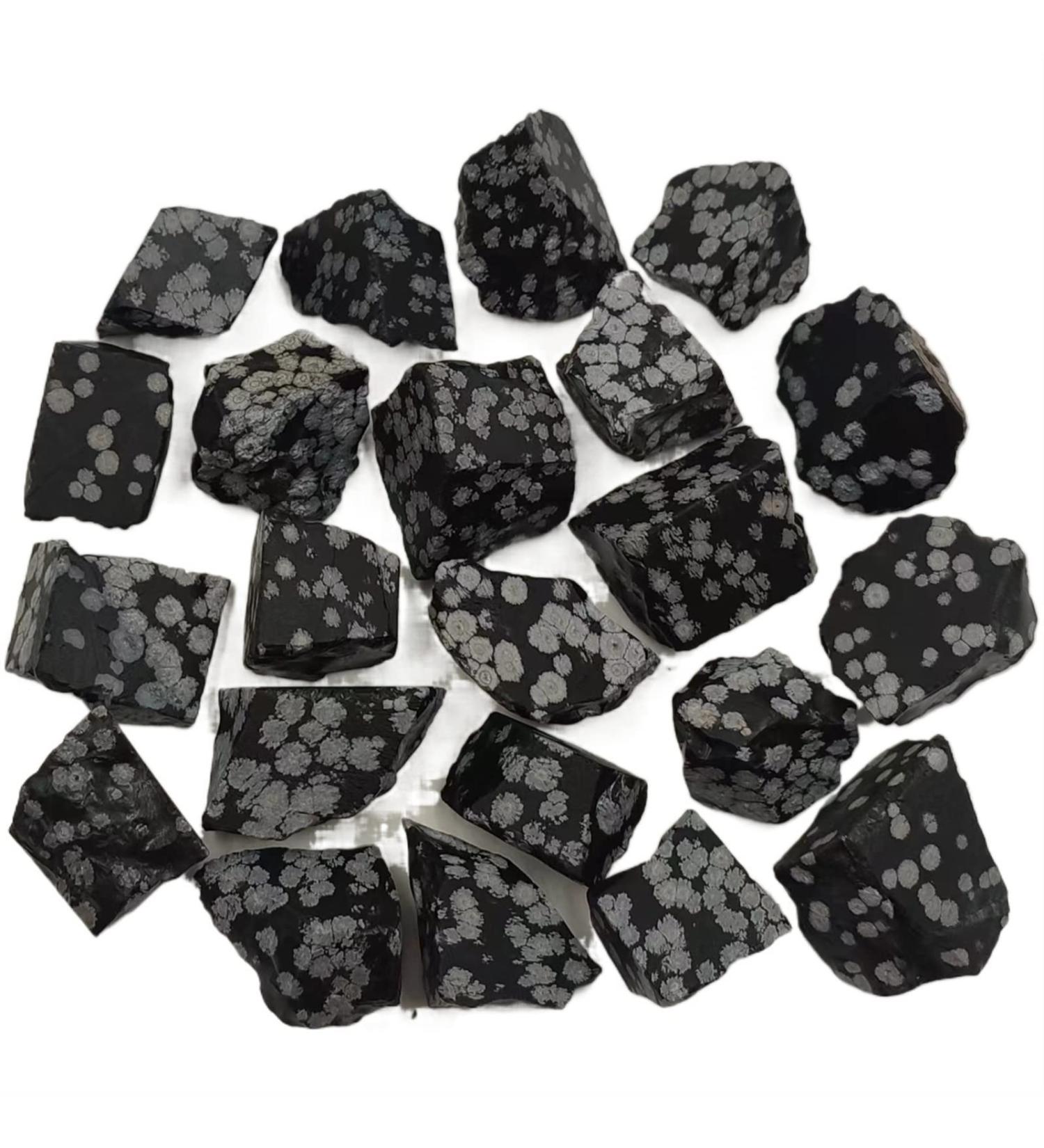 100g Bulk Natural Snowflake Obsidian Raw Stones Rough Quartz Crystal Gemstone Specimen Home Decoration FZUGEDRLI - Buy Online on SooperMarket.com