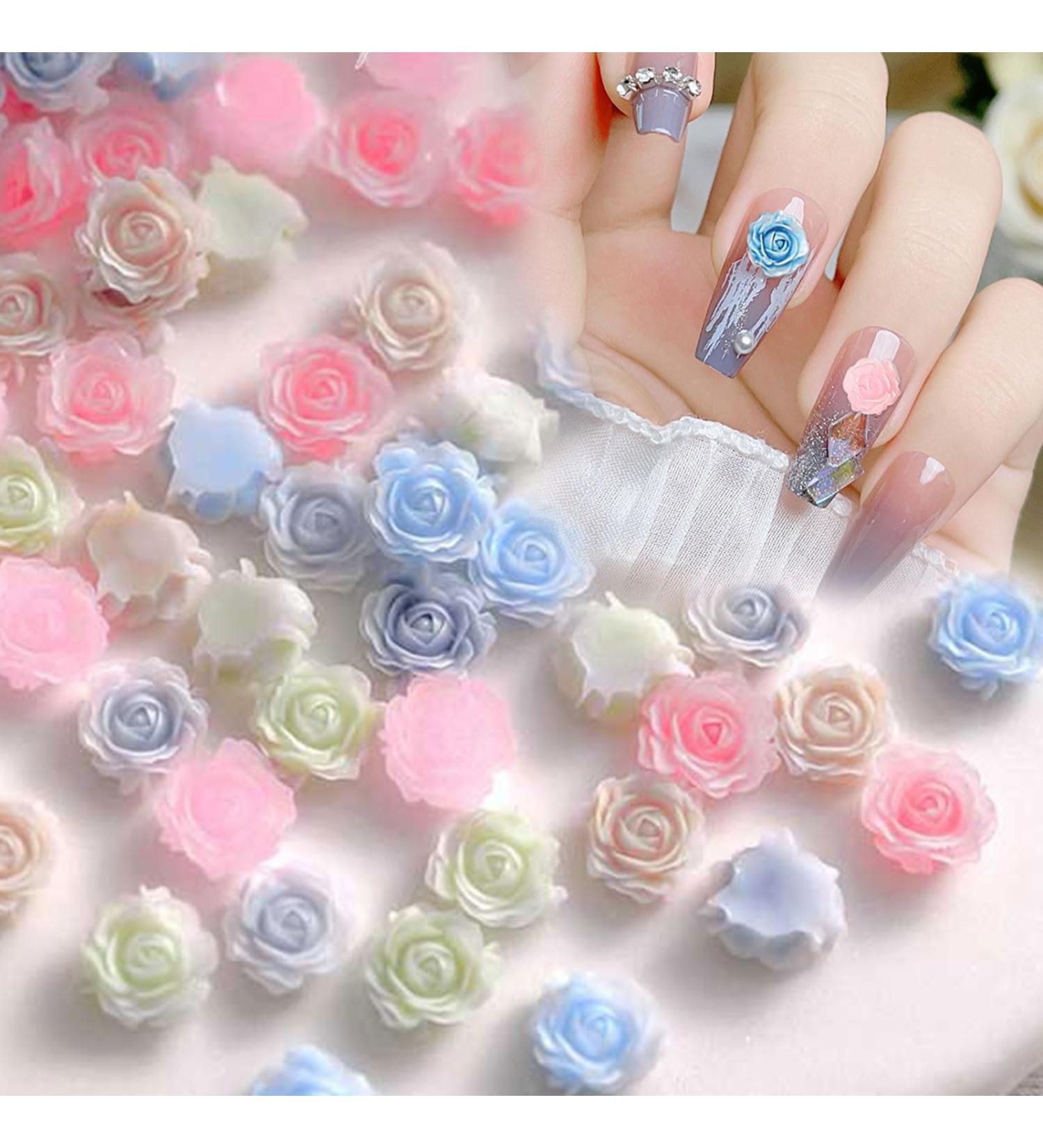 3D Flower Nail Charms 200 Pcs Colorful Acrylic Camellia Rose Flower Nail Art Charms Nail Rhinestones Gems Nail Accessories for DIY Nail Art Designs Jewelry Making (Multi-Colored A) - Buy Online on SooperMarket.com