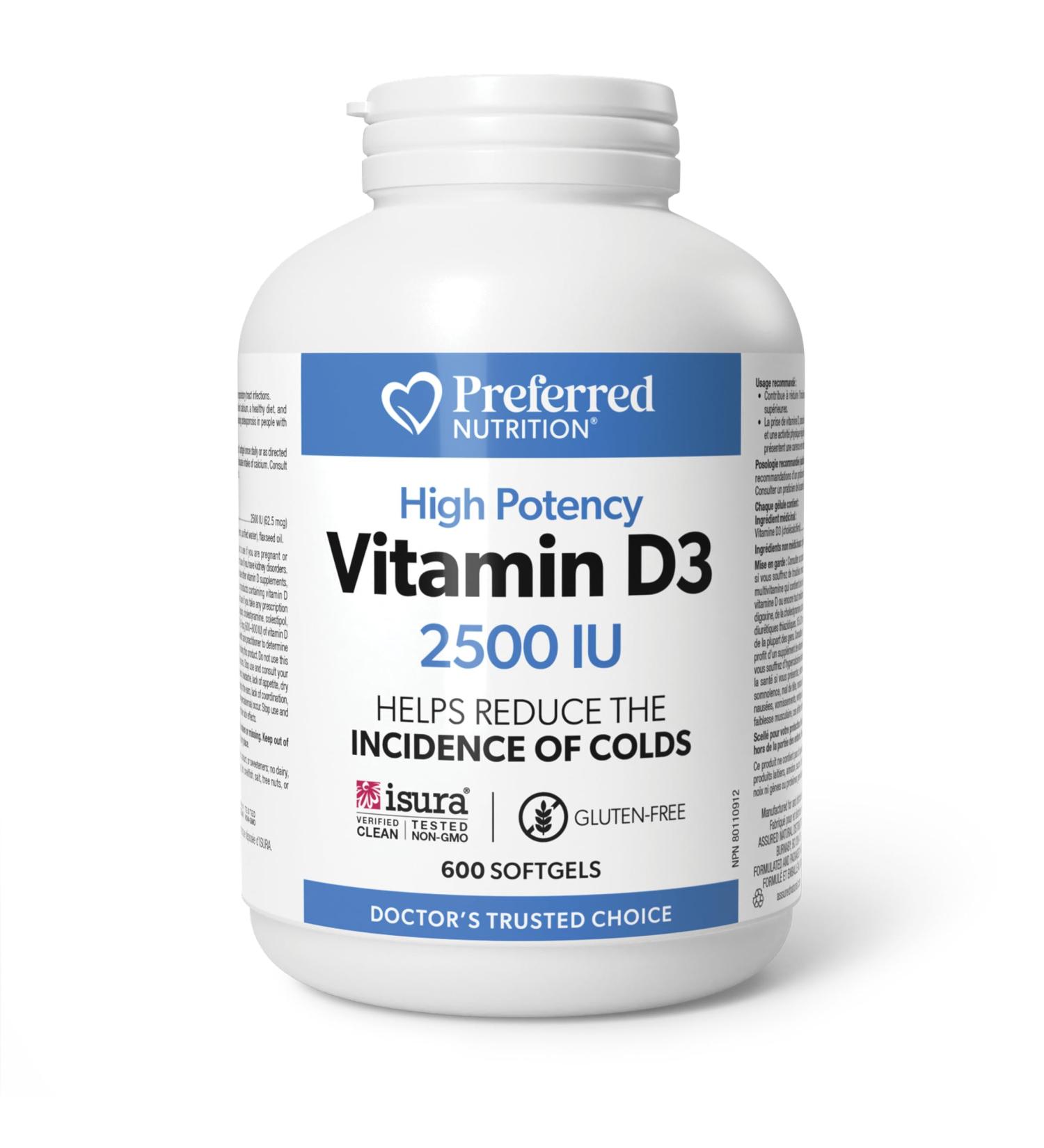 Preferred Nutrition Vitamin D3 2500 IU 600 softgels - Buy Online on SooperMarket.com
