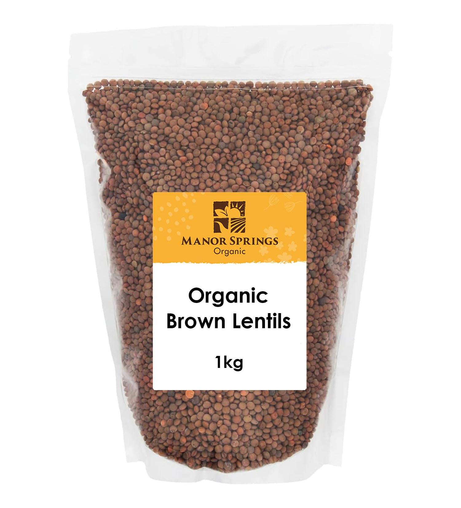 Organic Brown Lentils 1kg by Manor Springs Organic - Buy Online on SooperMarket.com