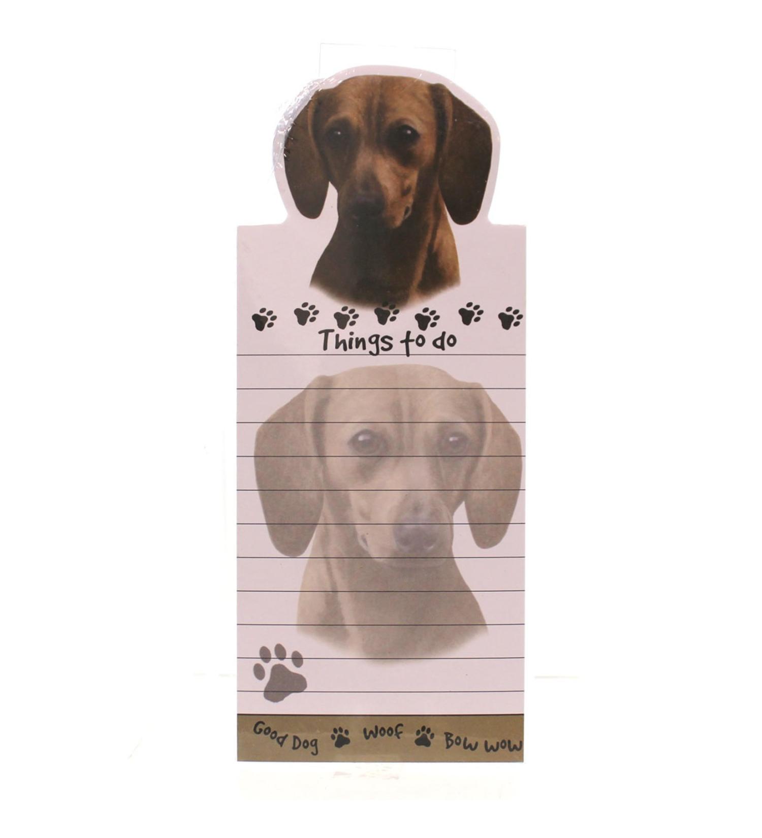 "Dachshund Magnetic List Pads" Uniquely Shaped Sticky Notepad Measures 8.5 by 3.5 Inches