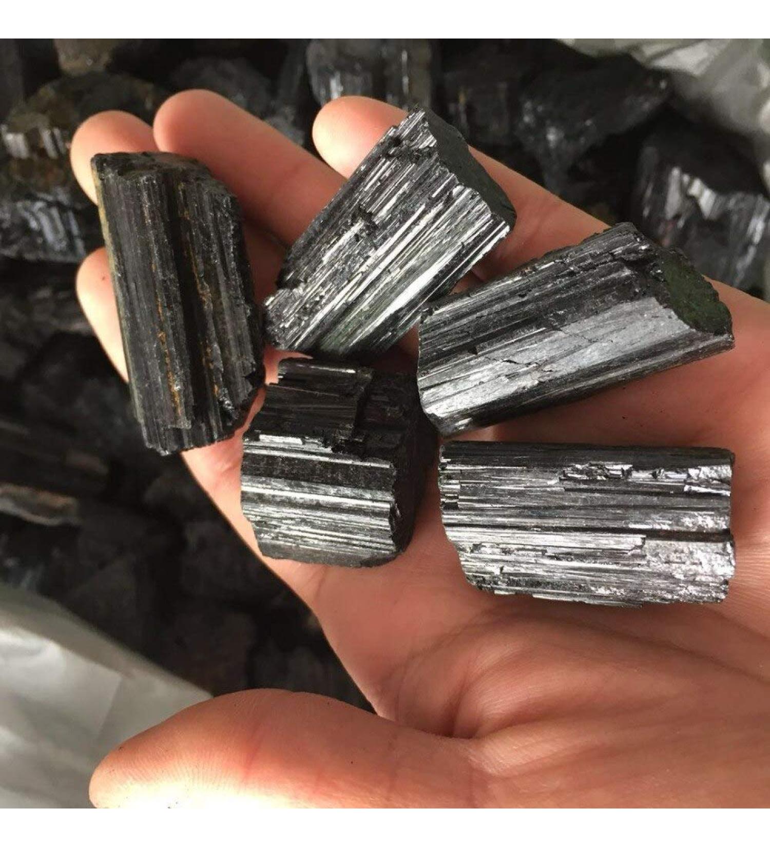Natural Crystal Rough 5pcs Rough Natural Black Tourmaline Crystal Gemstone raw Crystal Stone - Buy Online on SooperMarket.com