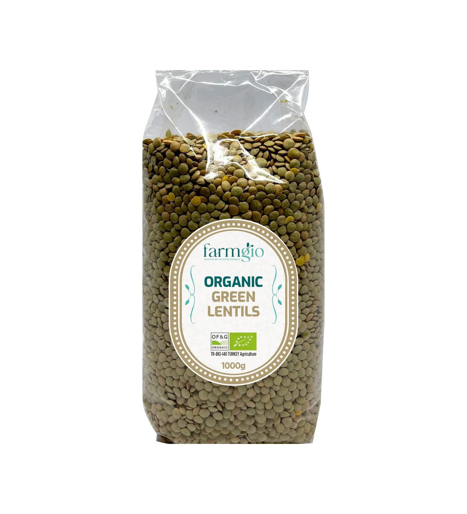 Farmgio Organic Split Green Lentil (1 kg) | Vegetarians & Vegans | Certified Organic Agriculture | Zero Preservatives or Additives!  - Buy Online on SooperMarket.com