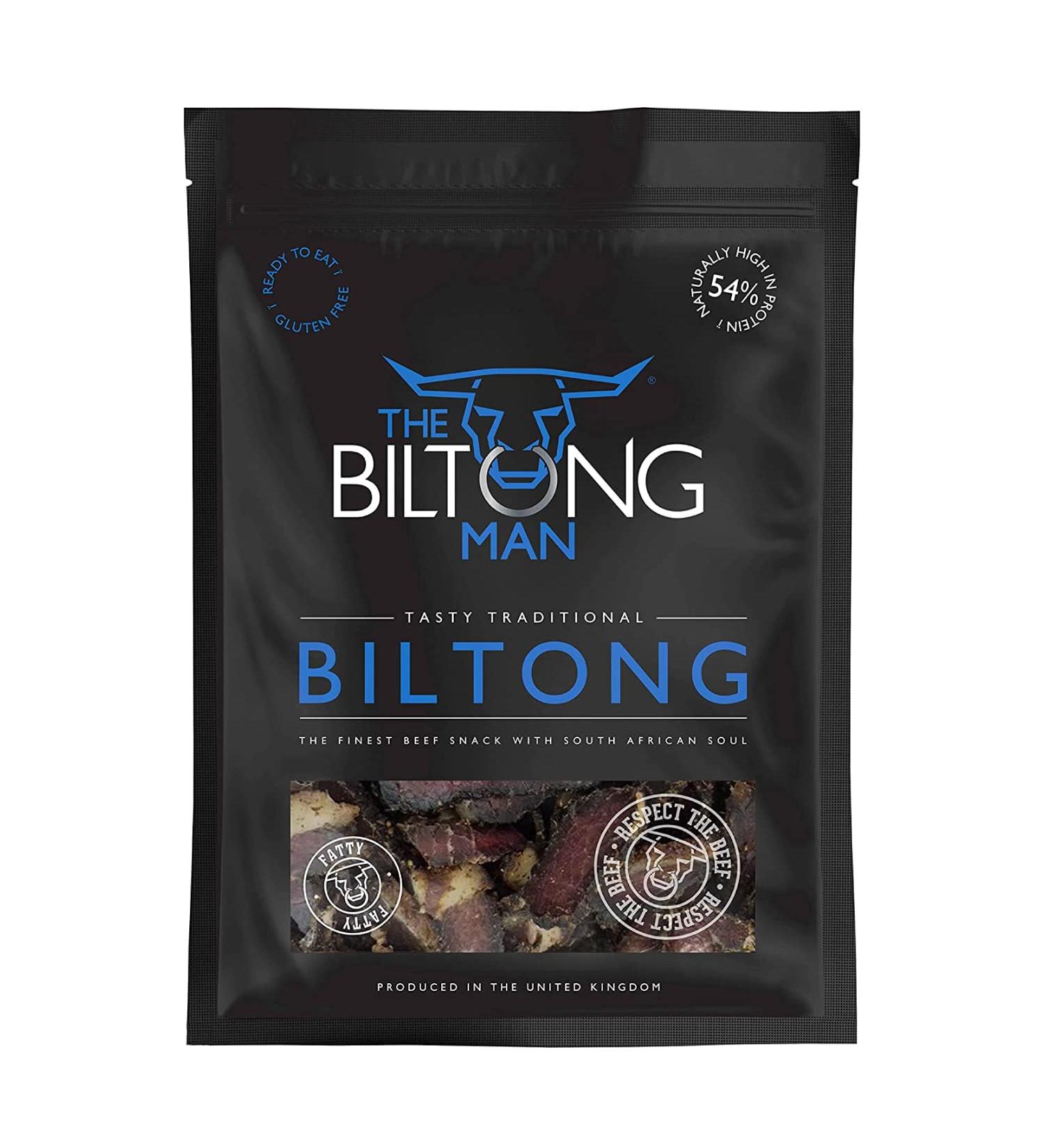 The Biltong Man Traditional Fatty Beef Biltong 250g - High Protein Low Sugar Keto Snack - Buy Online on SooperMarket.com