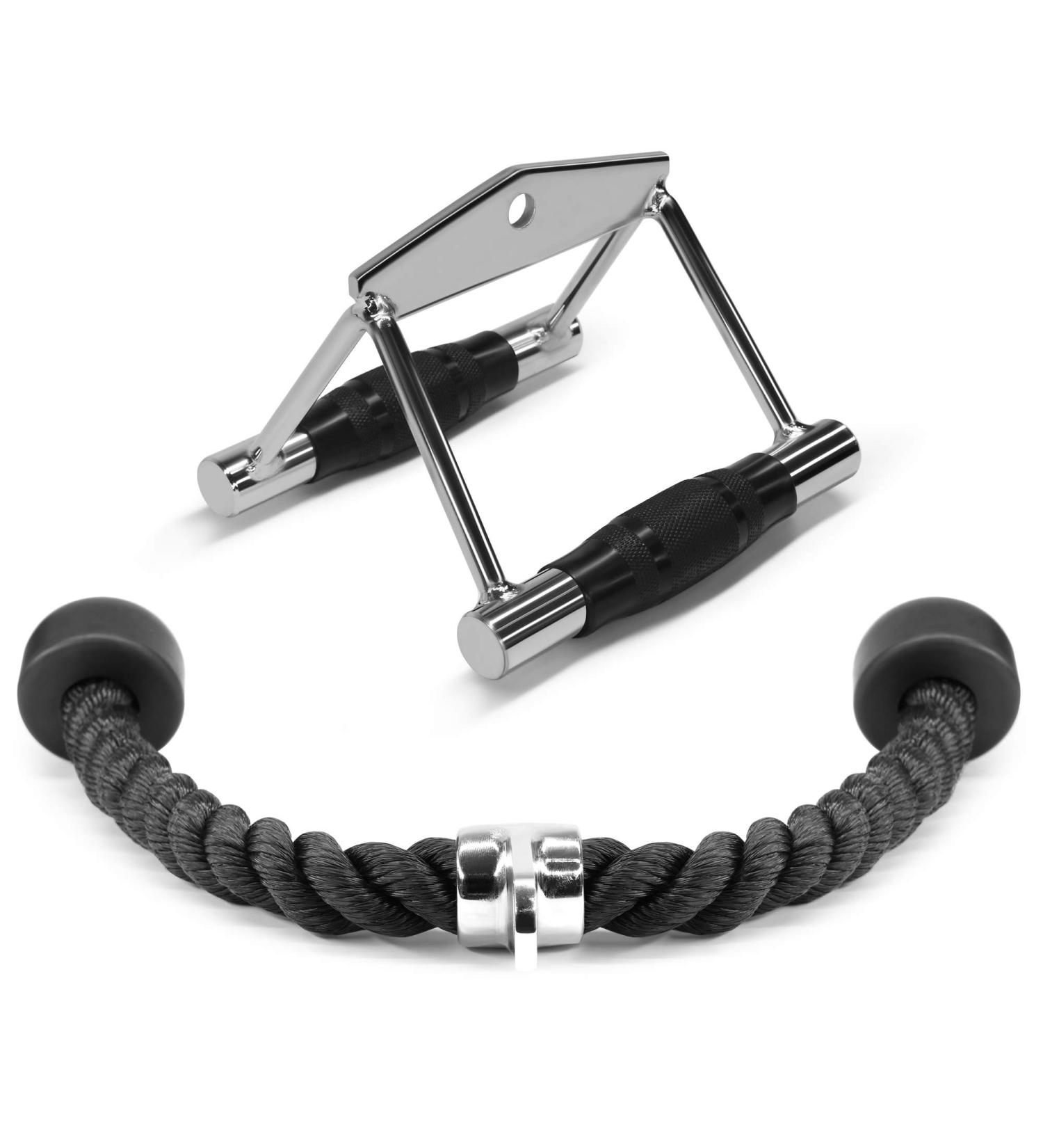 Yes4All Tricep Press Down Cable Machine Attachment Set with Double D Handle and Tricep Rope - Buy Online on SooperMarket.com
