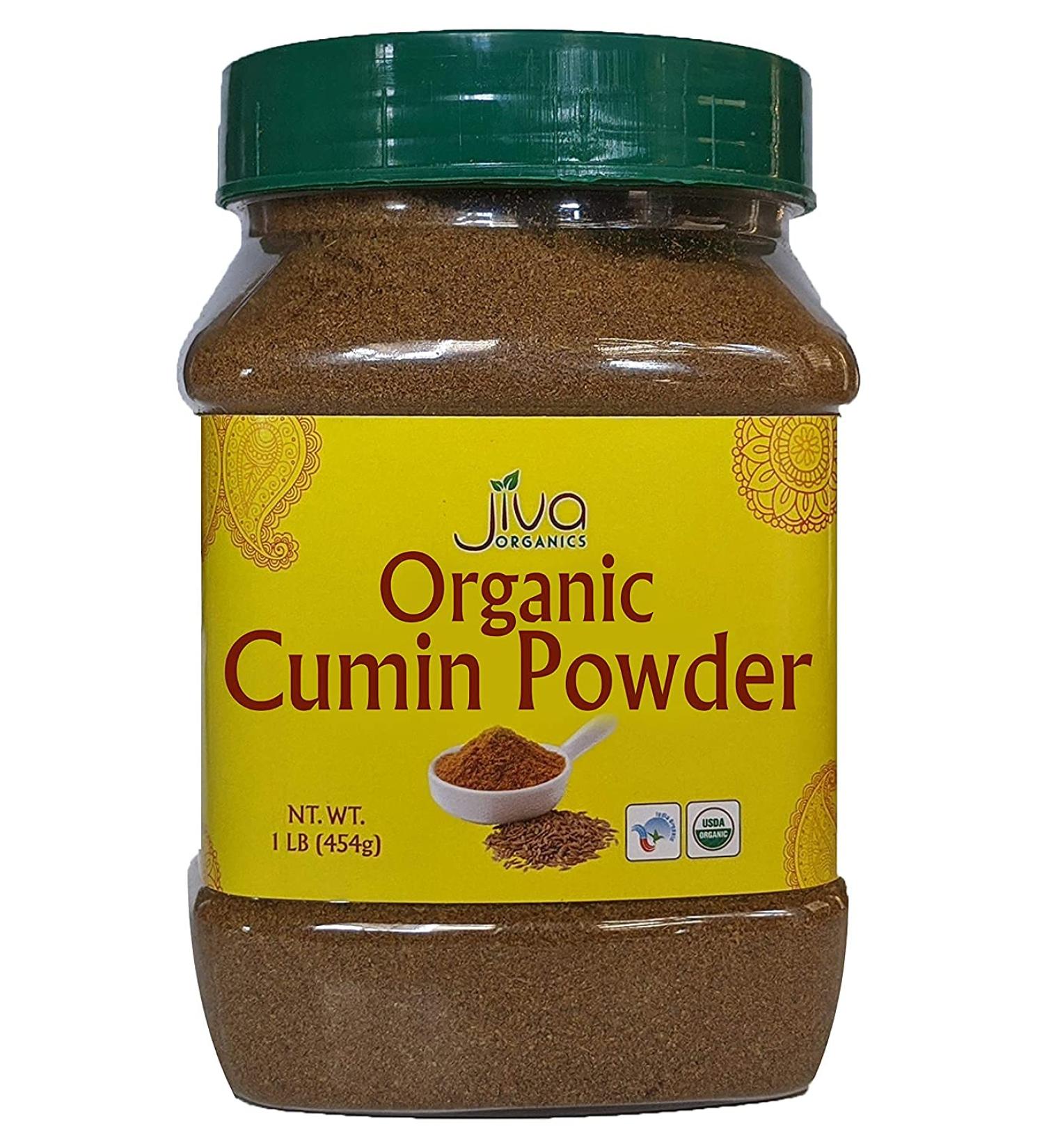 Jiva Organics Organic Ground Cumin Powder 1 Pound Jar - 100% Pure & Non-GMO Cumin Seed Powder - Buy Online on SooperMarket.com