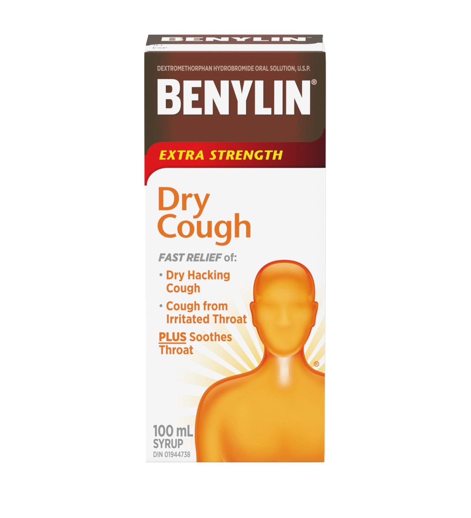 BENYLIN Extra Strength Dry Cough Syrup Relieves Dry Cough symptoms 100mL - Buy Online on SooperMarket.com