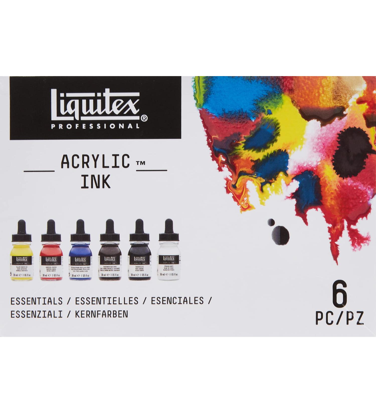 Liquitex Professional Acrylic Ink 1-oz (30ml) Essential Color Set - Set of 6 - Buy Online on SooperMarket.com