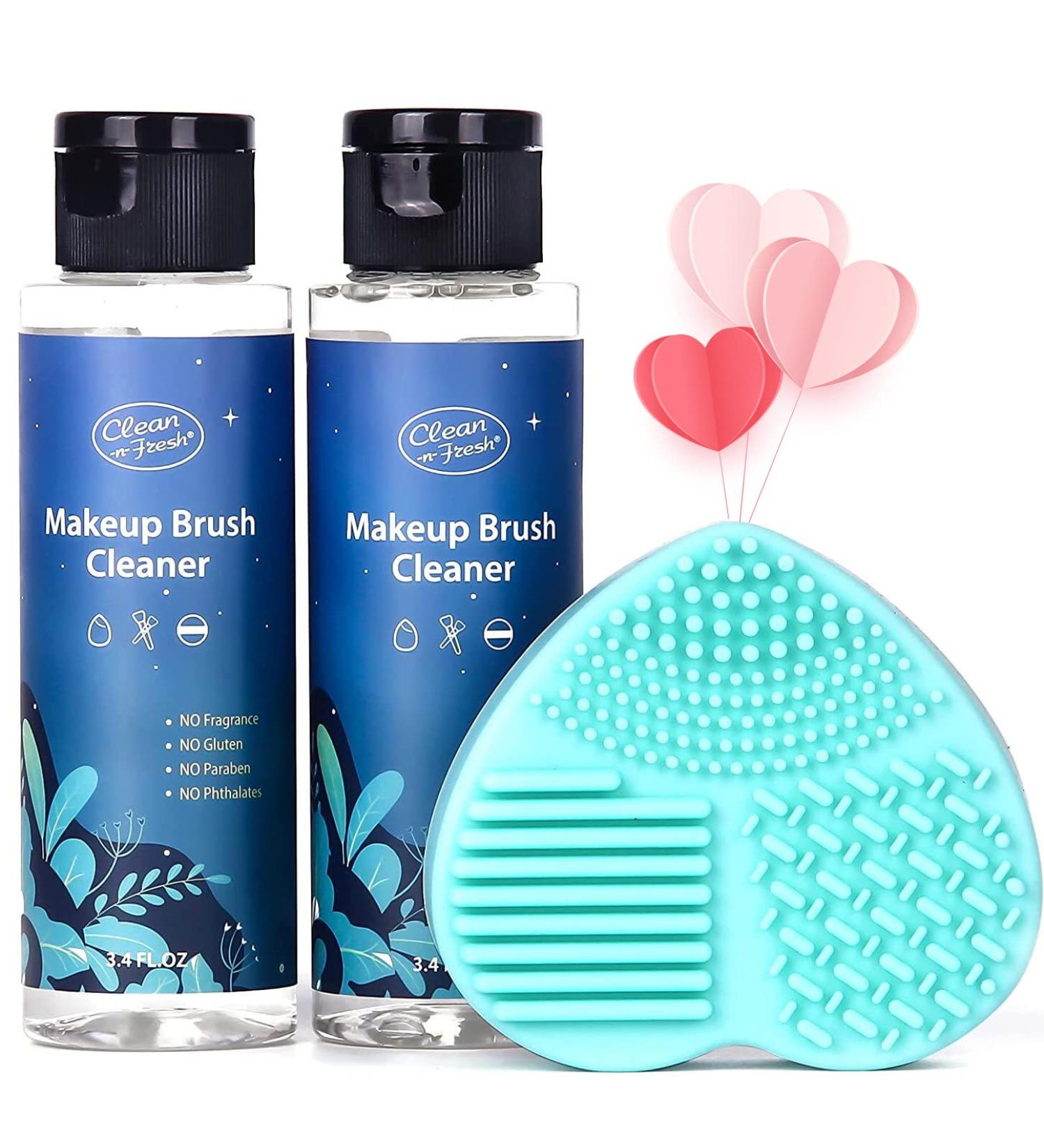 Makeup Brush Cleaner Set - Deep Cleaning Shampoo for Brushes, Sponges, and Puffs - 6.8 Fl Oz - Includes Cleaning Mat - 3 Piece Set - Buy Online on SooperMarket.com