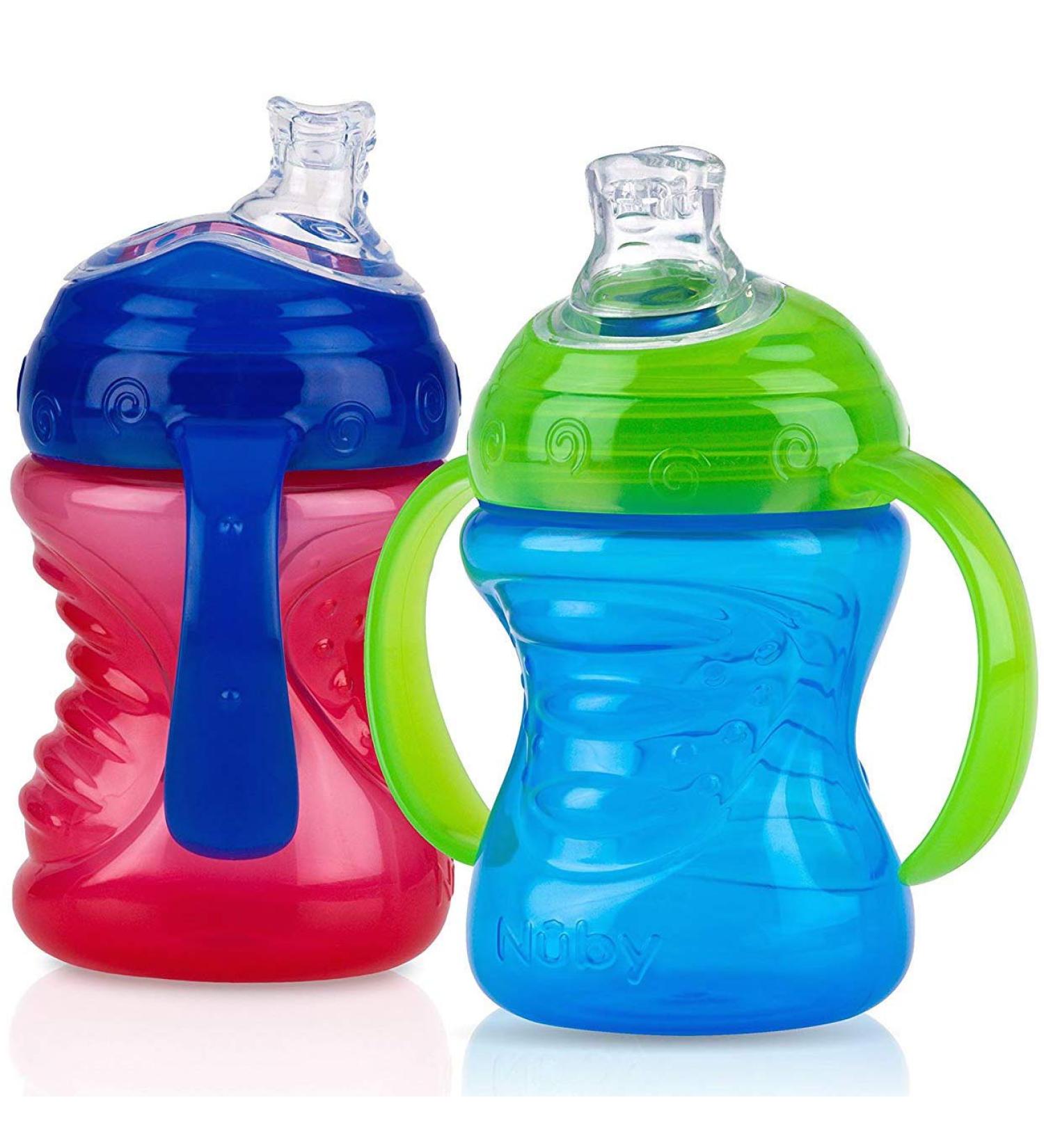 Nuby Plastic No-Spill Super Spout Grip N' Sip Cup - Red and Blue 2-Pack, 1 Count - Buy Online on SooperMarket.com