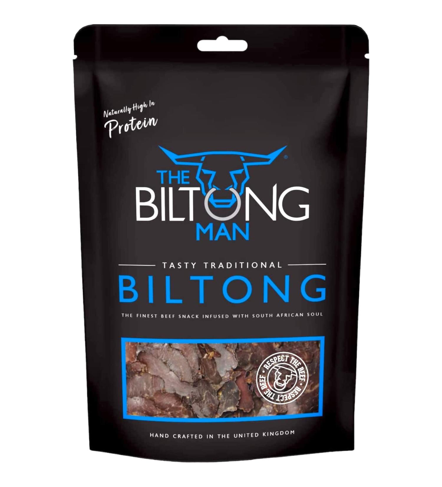 Biltong Man Traditional Lean Beef Biltong | Healthy High Protein Snack | Low Calorie, Gluten-free & Keto-friendly | 500g Pack - Buy Online on SooperMarket.com