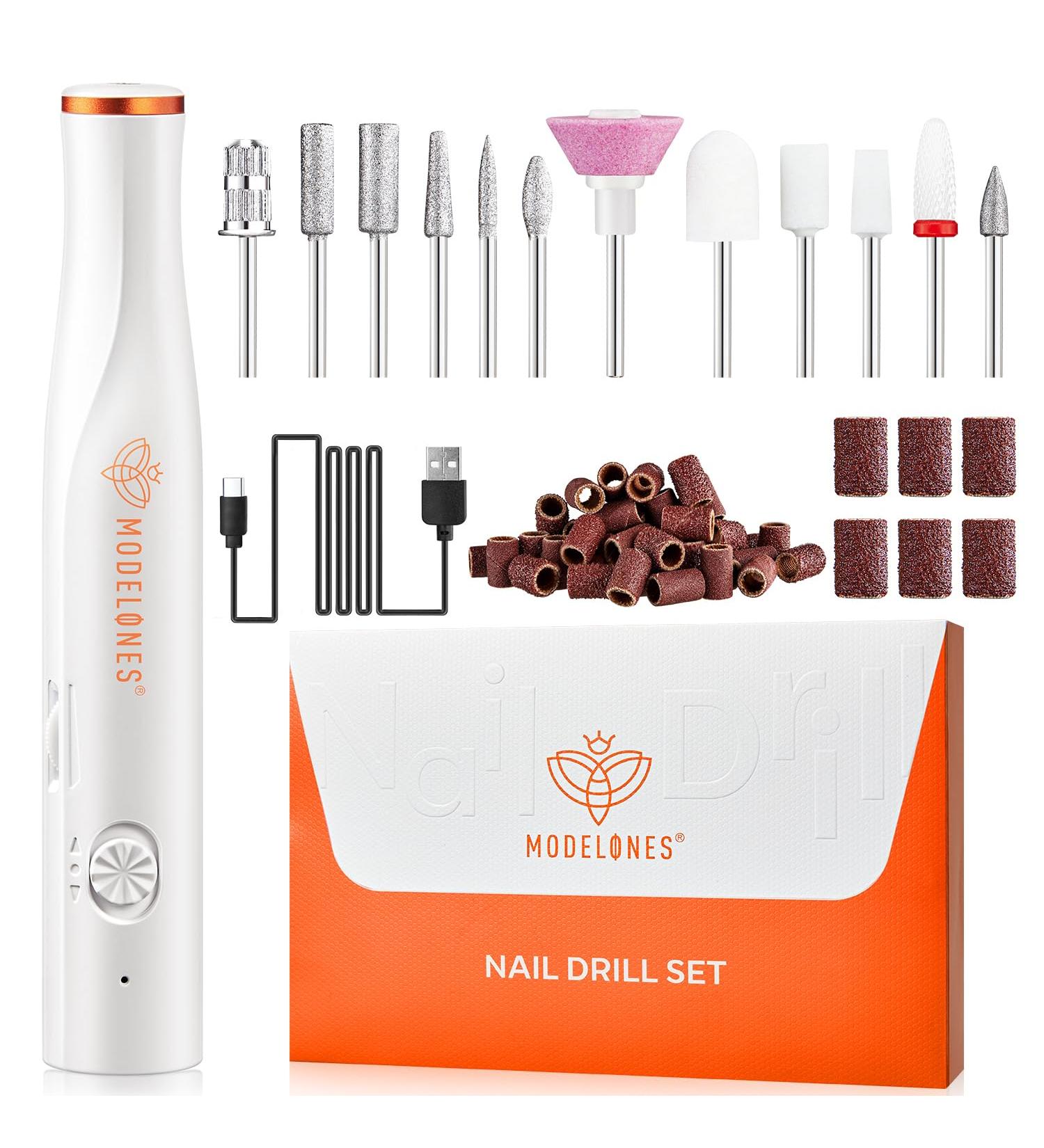 Modelones Cordless Nail Drill 22000RPM Electric Nail File with LED Light for Acrylic Gel Nails Professional Nail Drill Set with Nail Drill Bits & Sanding Bands for Quick Manicure Pedicure Kit 12 - Buy Online on SooperMarket.com