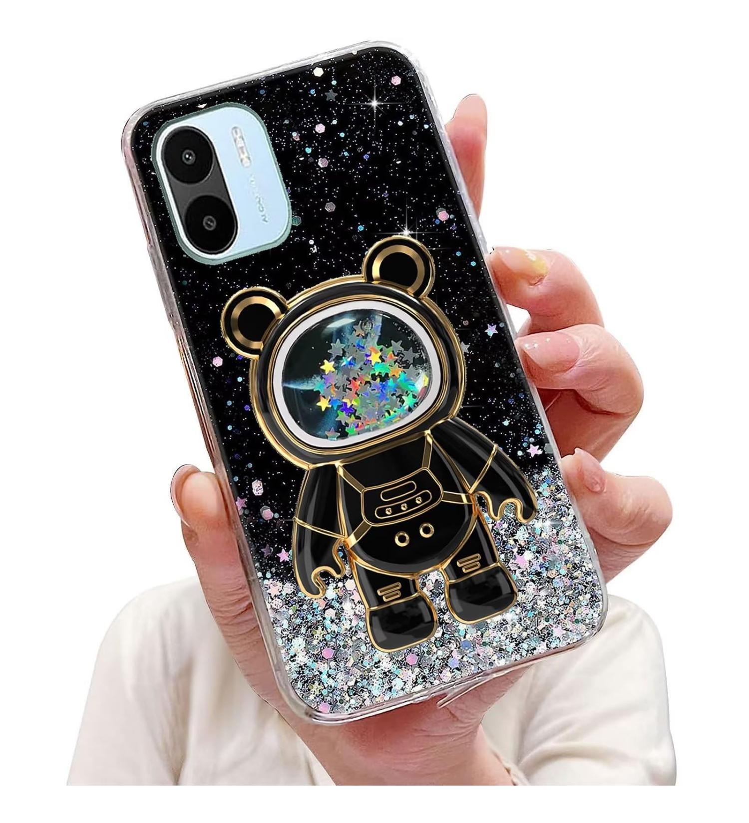 Buy Tivenfezk Nadoli Astronaut Glitter Case for Xiaomi Redmi A1 - Soft Silicone Hidden Stand Shell - Buy Online on SooperMarket.com