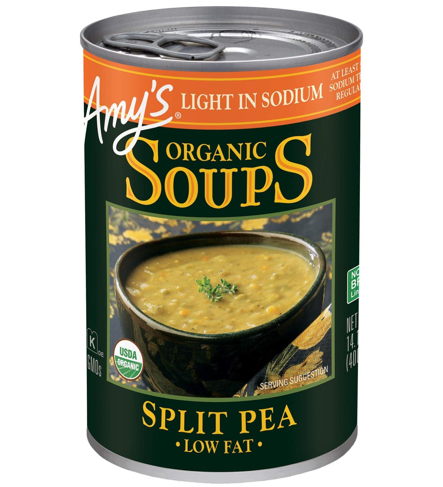 Amy's Organic Split Pea Soup - Vegan, Gluten-Free, Light Sodium, Low Fat - 14.1 oz - Buy Online on SooperMarket.com