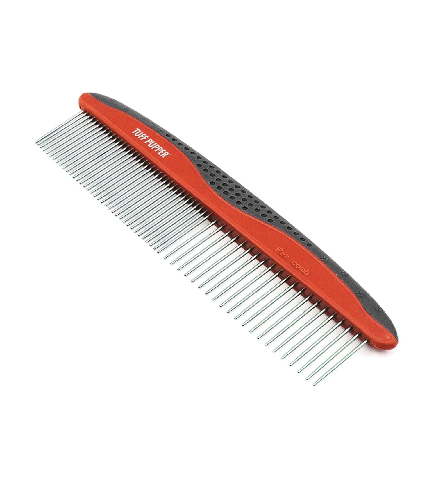 Tuff Pupper Dog Grooming Comb - Remove Dead, Matted Hair Safely| Ergonomic Detangling Comb with No-Slip Handle| Gentle on Skin - Buy Online on SooperMarket.com