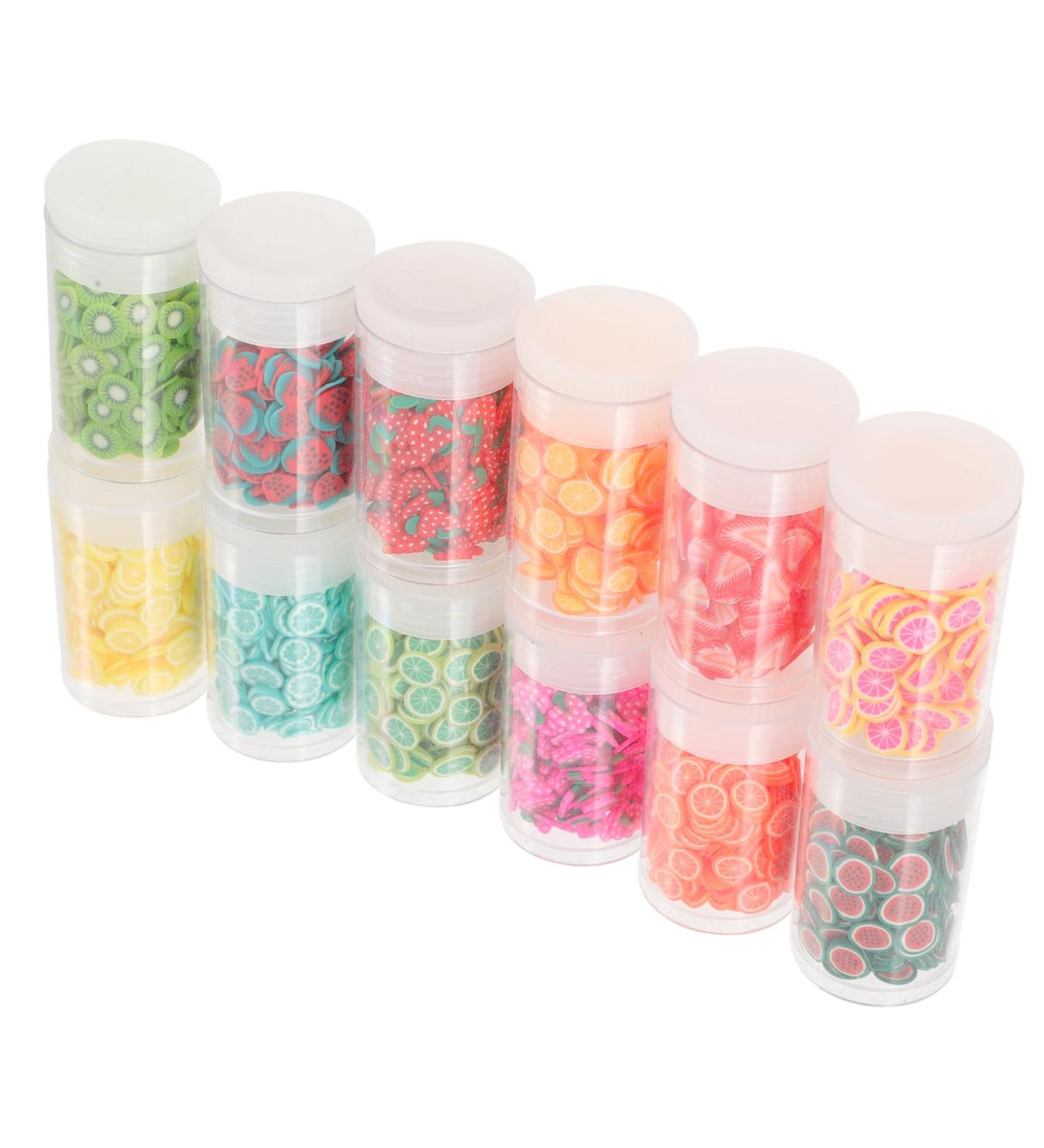 Healeved 12 Boxes Nail Art Accessories Fruit Slices Resin Charms Slices Mini Accessories Nail Fruit Resin Making Charms Nail Art Supplies Lip Gloss Decor Polymer Clay Material Soft Pottery 14.2X8.8X2.5CM Assorted Color - Buy Online on SooperMarket.com