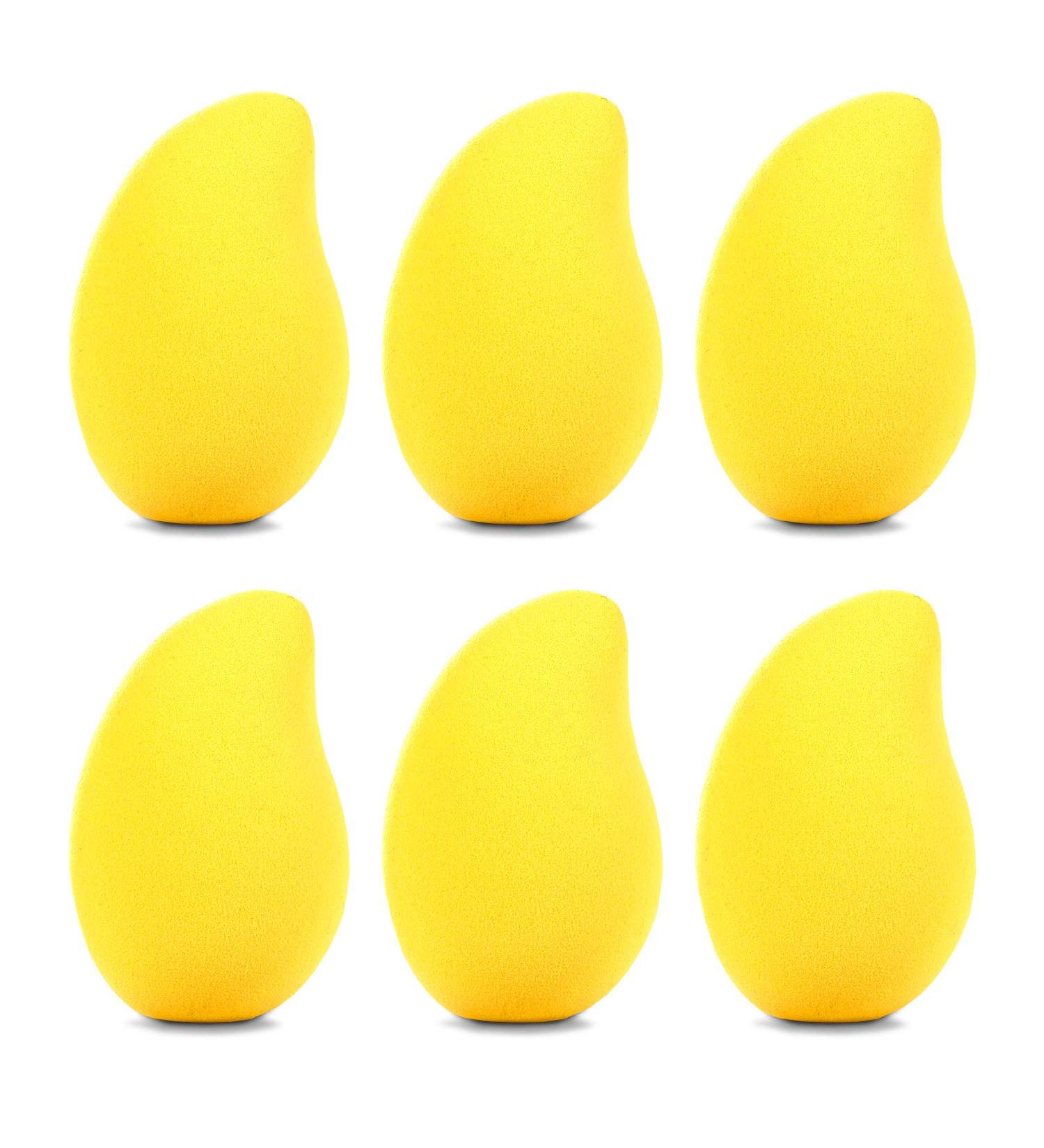 KZZM 6-Pack Mango Shaped Makeup Sponges Blender - Ideal for Liquid, Powder, and Cream Makeup - Buy Online on SooperMarket.com