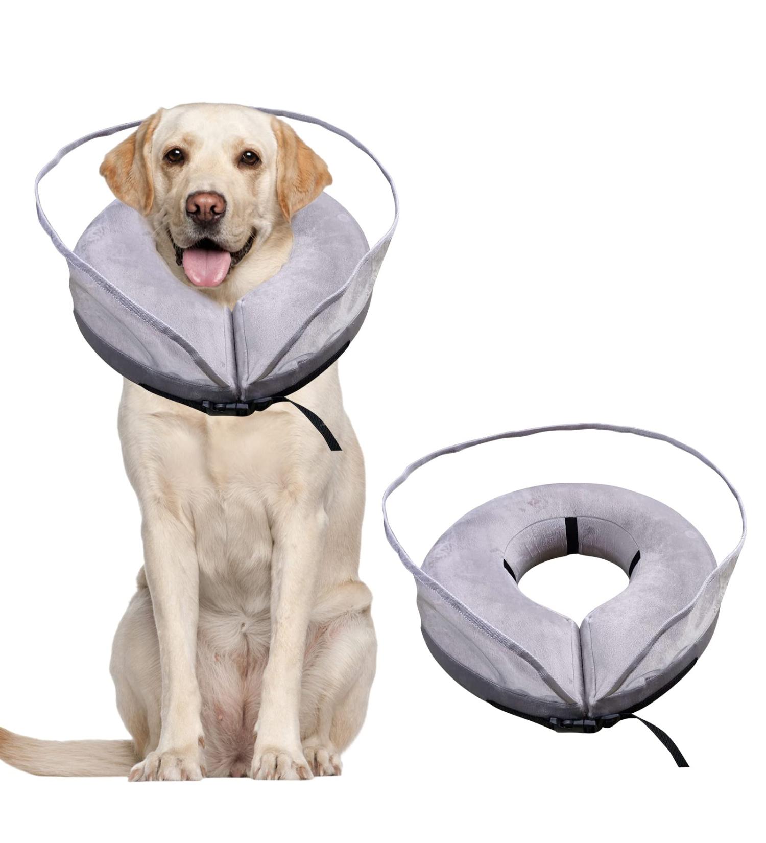 Petyoung Inflatable Dog Cone XL - Anti-Licking Baffle for Dogs After Surgery - Soft Cone for Small, Medium, and Large Breeds (Neck 19-25 in) - Buy Online on SooperMarket.com