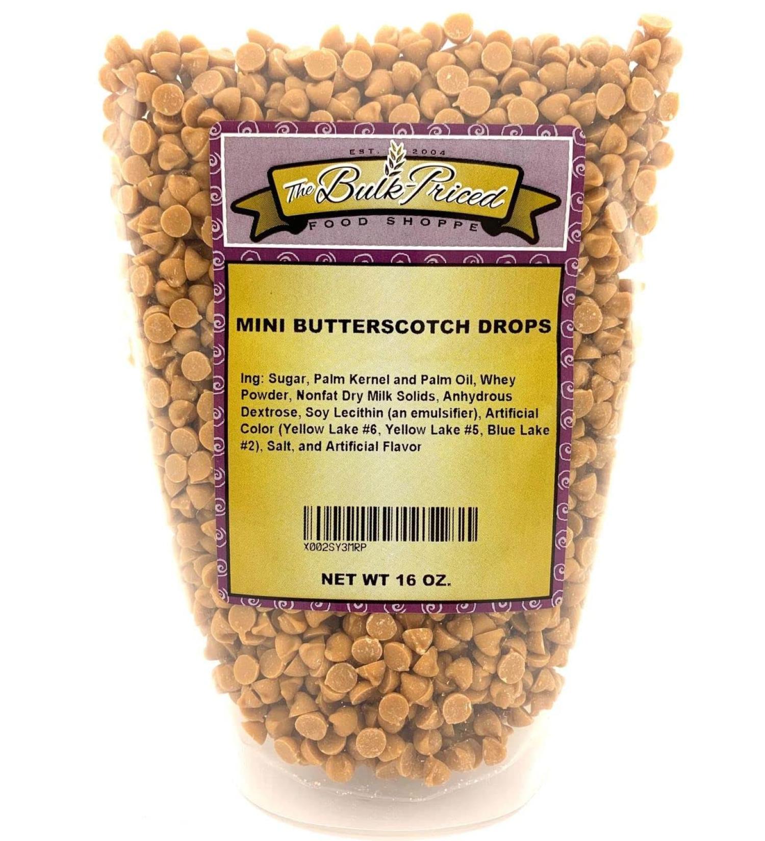 Mini Butterscotch Drops - 1 lb. Bulk Size Baking Chips in Resealable Bag - Buy Online on SooperMarket.com