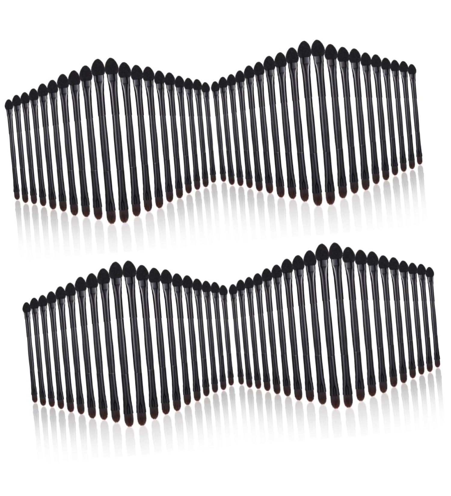 Baluue 80 Pcs Double Eye Shadow Makeup Womens Makeup Eye Shadow Brush Applicator Face Sponge Black Nylon - Buy Online on SooperMarket.com
