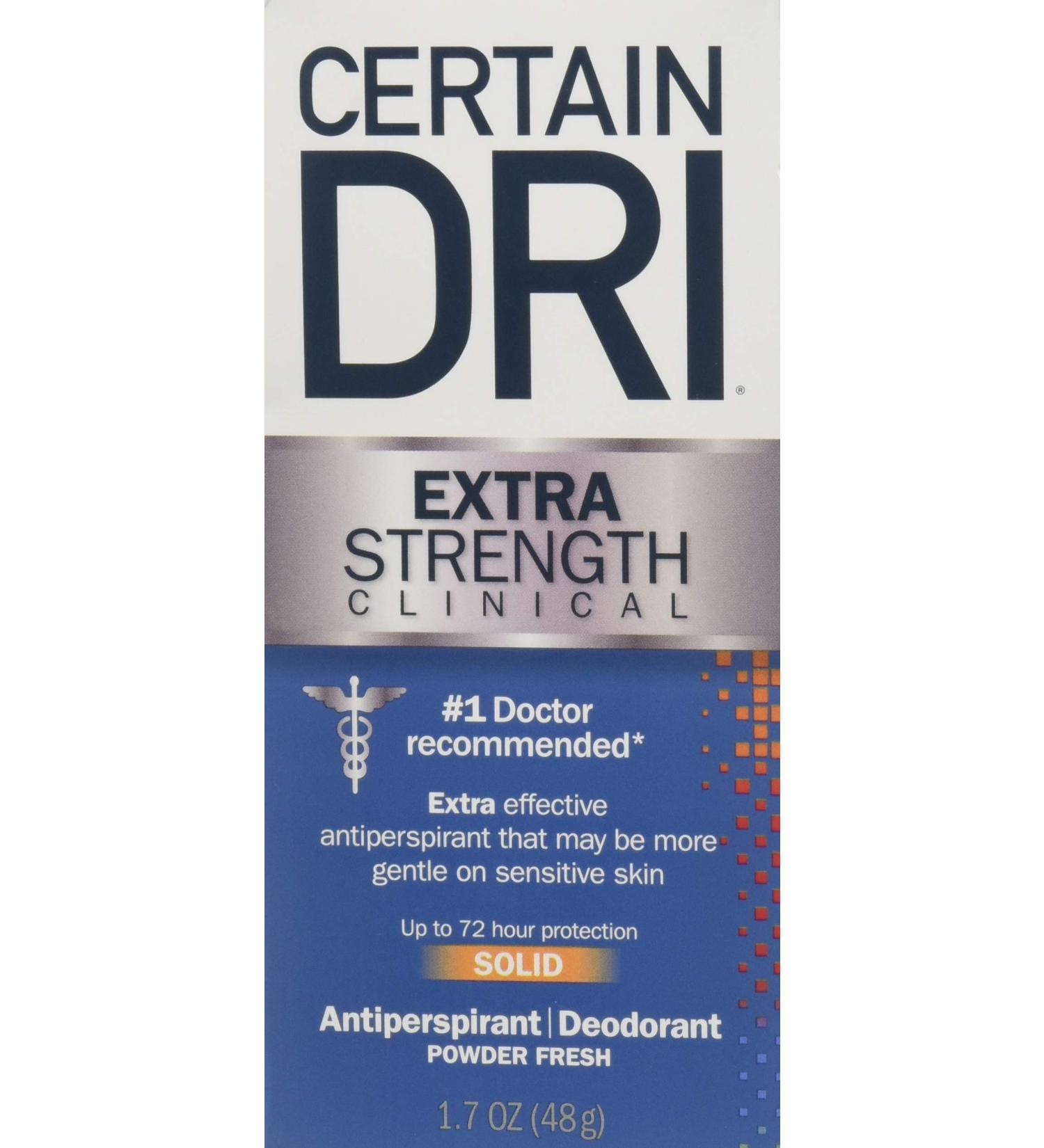 Certain Dri Antiperspirant Solid 1.7oz - 2 Pack | Control Excessive Perspiration - Buy Online on SooperMarket.com