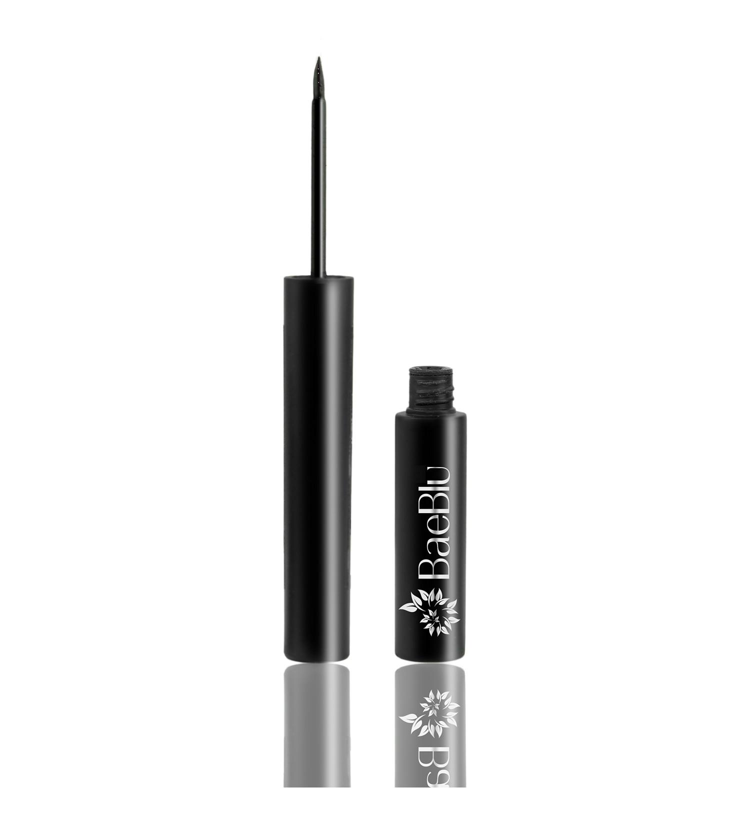 BaeBlu Organic Liquid Eyeliner - 24-Hour Wear, Waterproof, Deep Black - 100% Natural & Gluten Free - Buy Online on SooperMarket.com