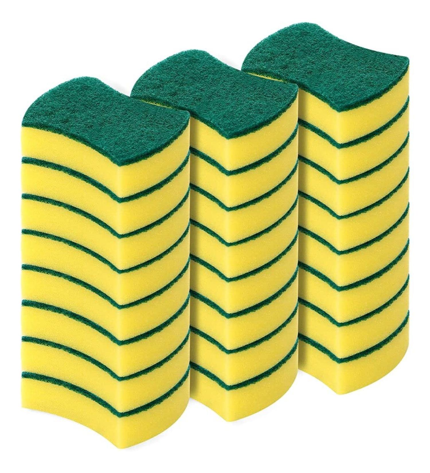 Kitchen Cleaning Sponges 24 Packs Eco Non-Scratch for Dish Cleaning Scrub Sponges Dish Cleaning Scrub Sponges - Buy Online on SooperMarket.com