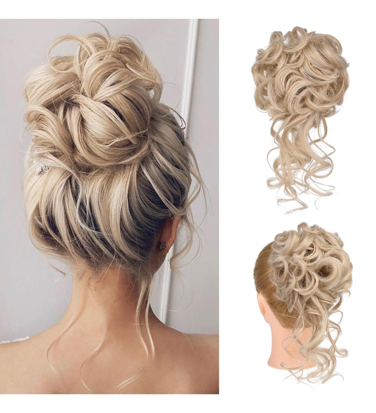 REECHO Synthetic Messy Bun Hair Piece - Medium Blonde Updo Elastic Hair Bun for Women - Buy Online on SooperMarket.com