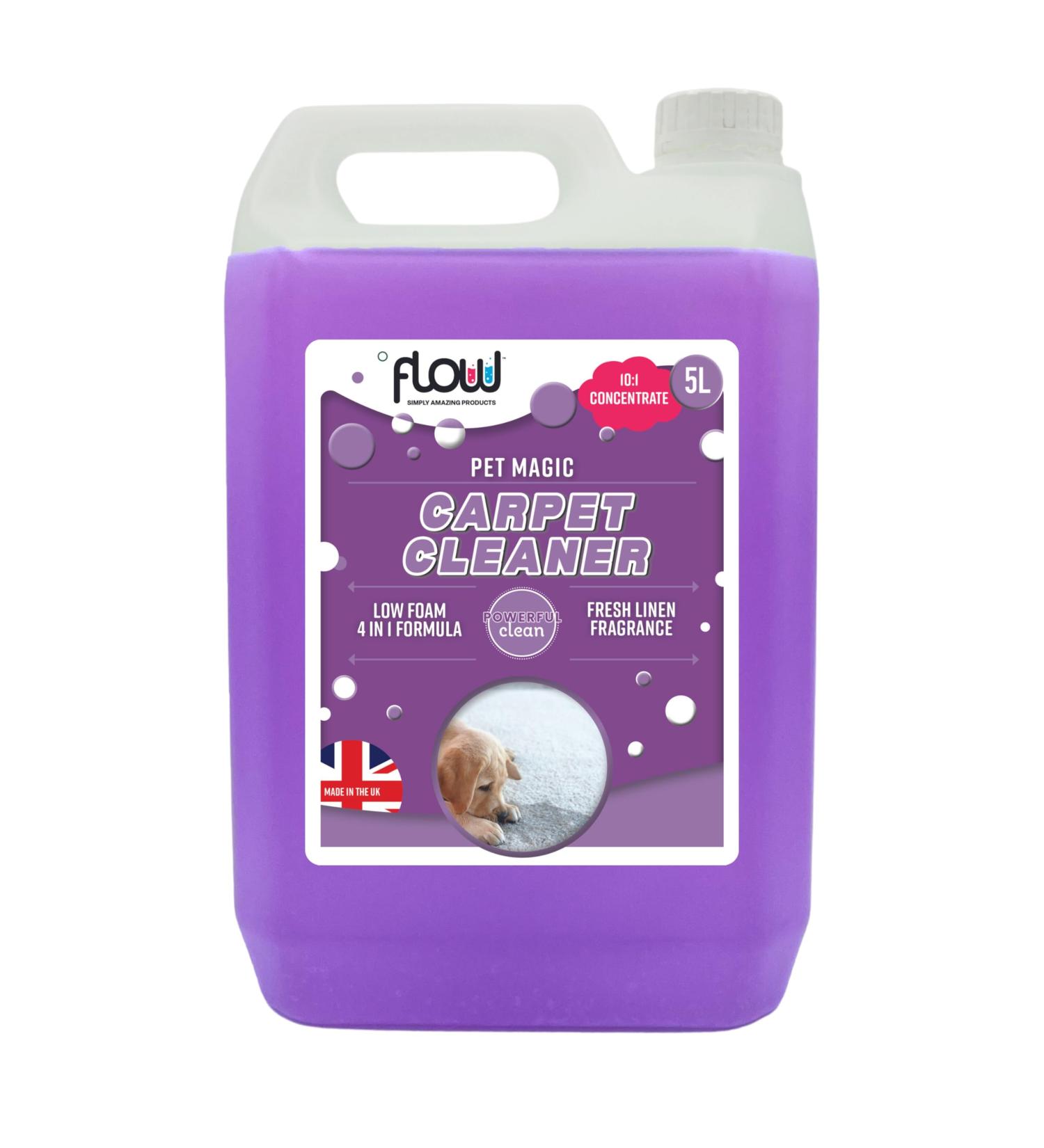 Pet Magic 5 Litre Pet Dog Carpet Cleaning Shampoo Solution | Tough on Stains and Odours | Suitable for all Machines | Fresh Linen Fragrance (1 Pack) - Buy Online on SooperMarket.com