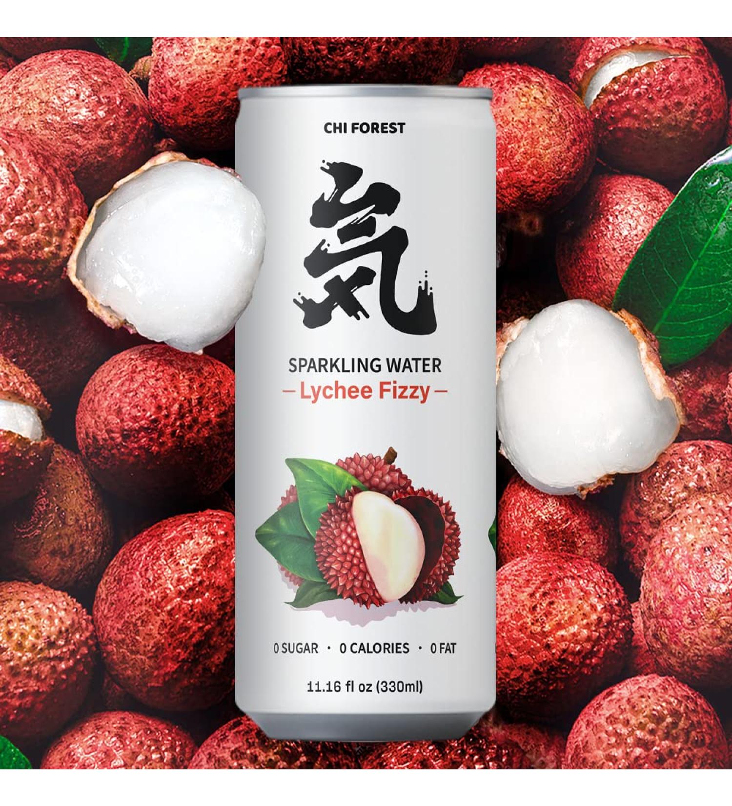 CHI FOREST Fizzy Lychee Sparkling Water 11.15 fl oz (Pack of 24) - Refreshing and Delicious - Buy Online on SooperMarket.com