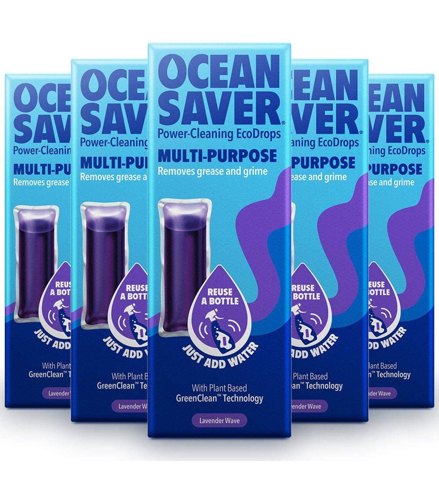 OceanSaver Lavender Eco Drop Refill - All Purpose Cleaner 5 Pack | Eco-Friendly, Multi-Surface Cleaning Product - Buy Online on SooperMarket.com