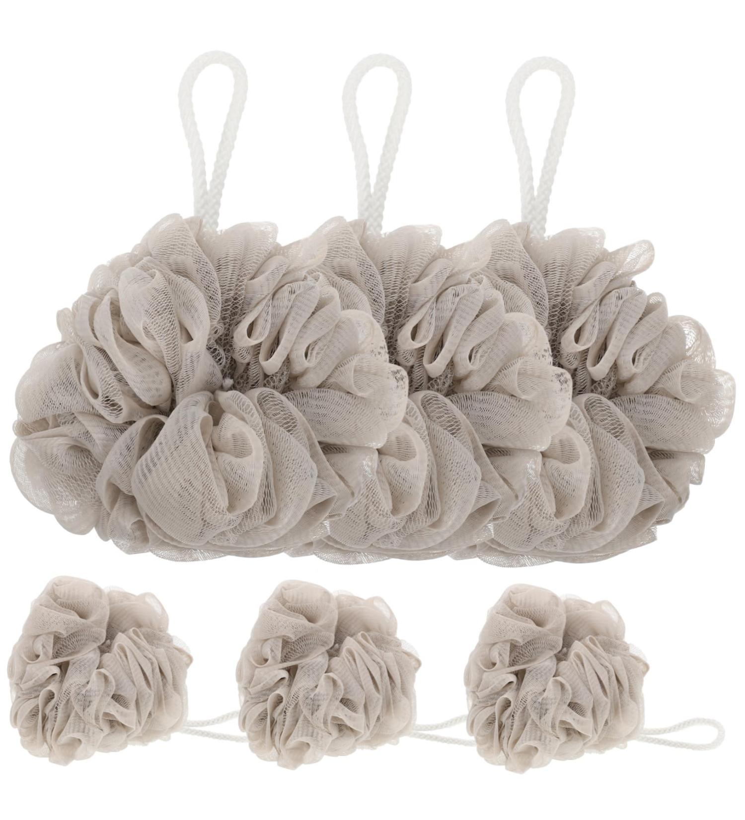 Angoily 6pcs Travel Bath Ball - Exfoliating Loofah with Case | Adult Bath Sponge for Daily Use | Mesh Shower Sponge - Buy Online on SooperMarket.com