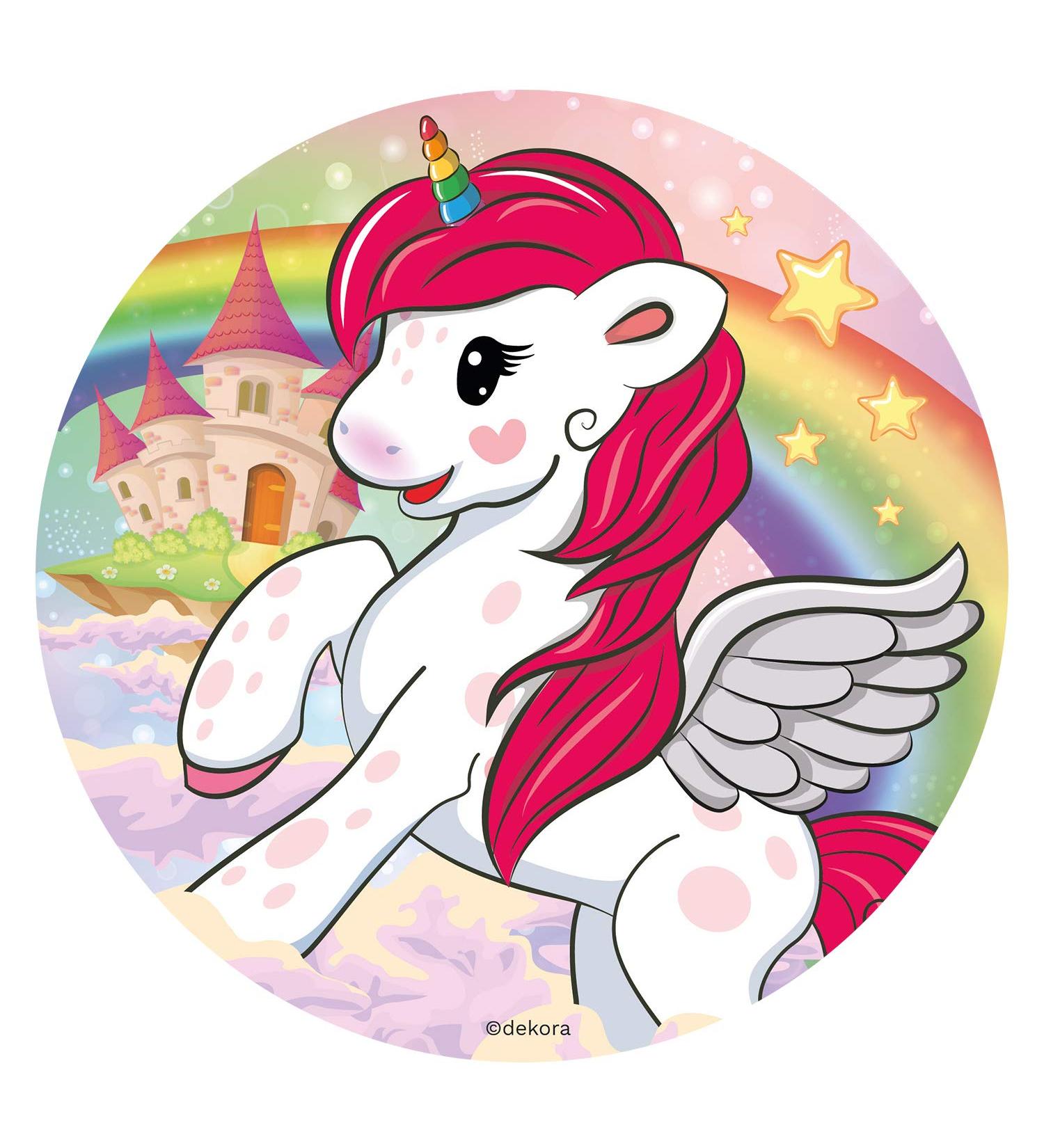 Dekora - Edible Paper Unicorn Cake Topper - 16 cm Unicorn 16 cm - Buy Online on SooperMarket.com