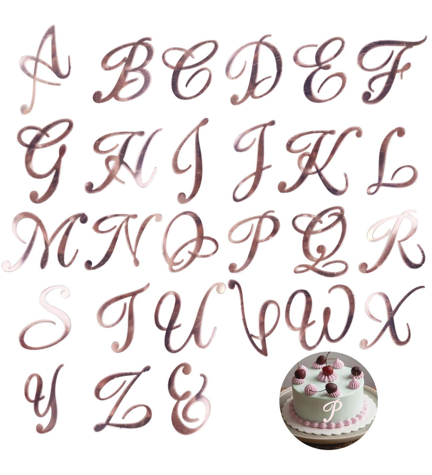 Letter Cake Toppers Acrylic Alphabet Cupcake Topper A-Z Cake Letters DIY Cake Decorations for Birthday Wedding Graduation Baby Shower Rose Gold - Buy Online on SooperMarket.com
