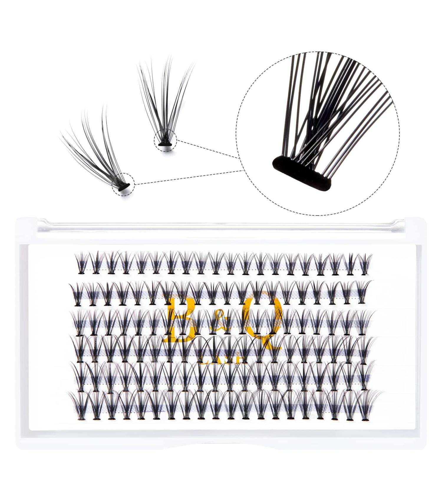 20D 0.07D 16mm Cluster Lashes - 120 Pcs Individual C D Curl B&Q LASH DIY Eyelash Extensions at Home - Individual Eyelashes - 10D to 20D - B&Q LASH - Buy Online on SooperMarket.com