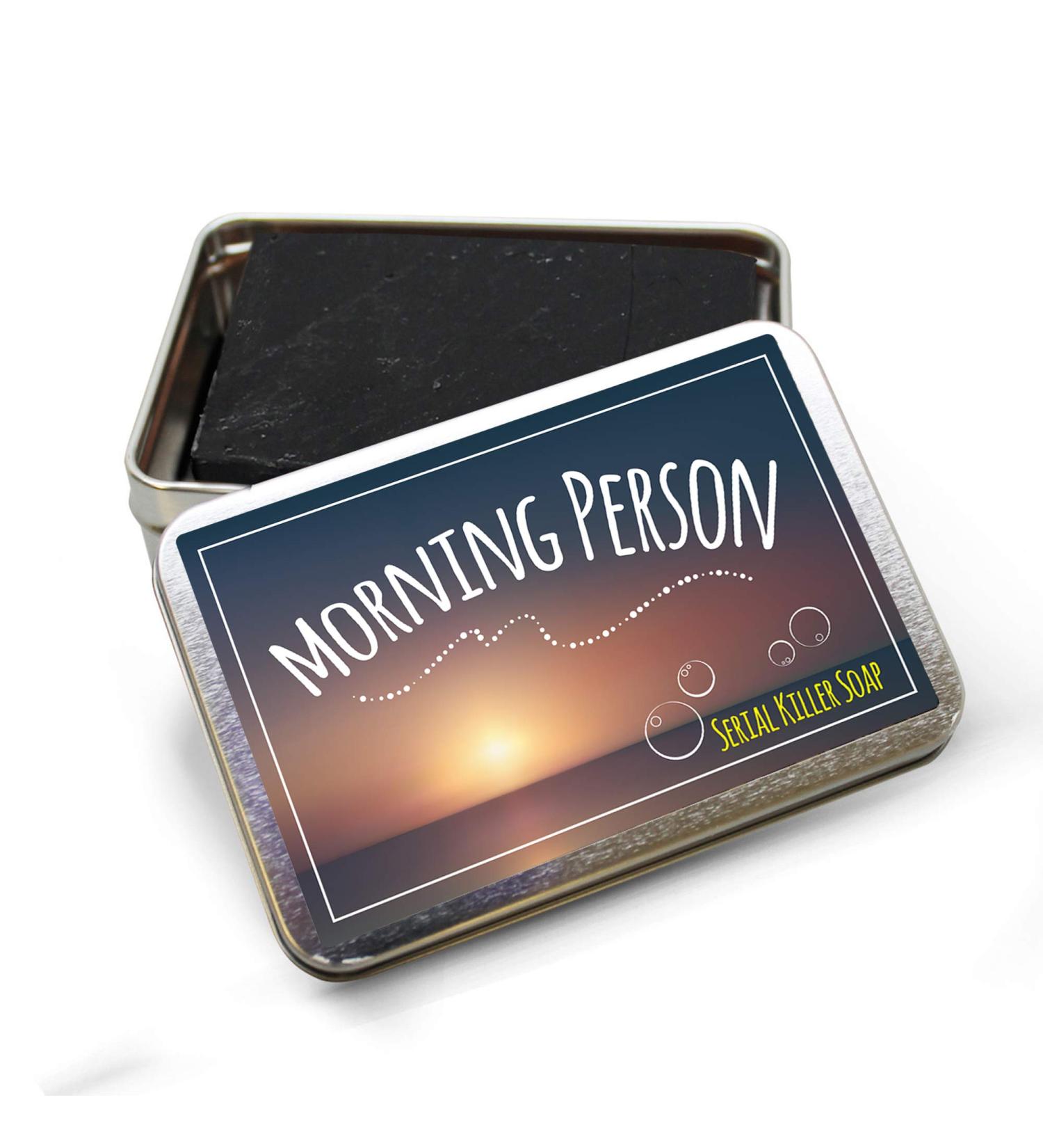 Shop Morning Person Serial Killer Soap - Handcrafted Black Soap with Activated Charcoal for Men & Women - Made in the USA - International Shipping Available - Buy Online on SooperMarket.com