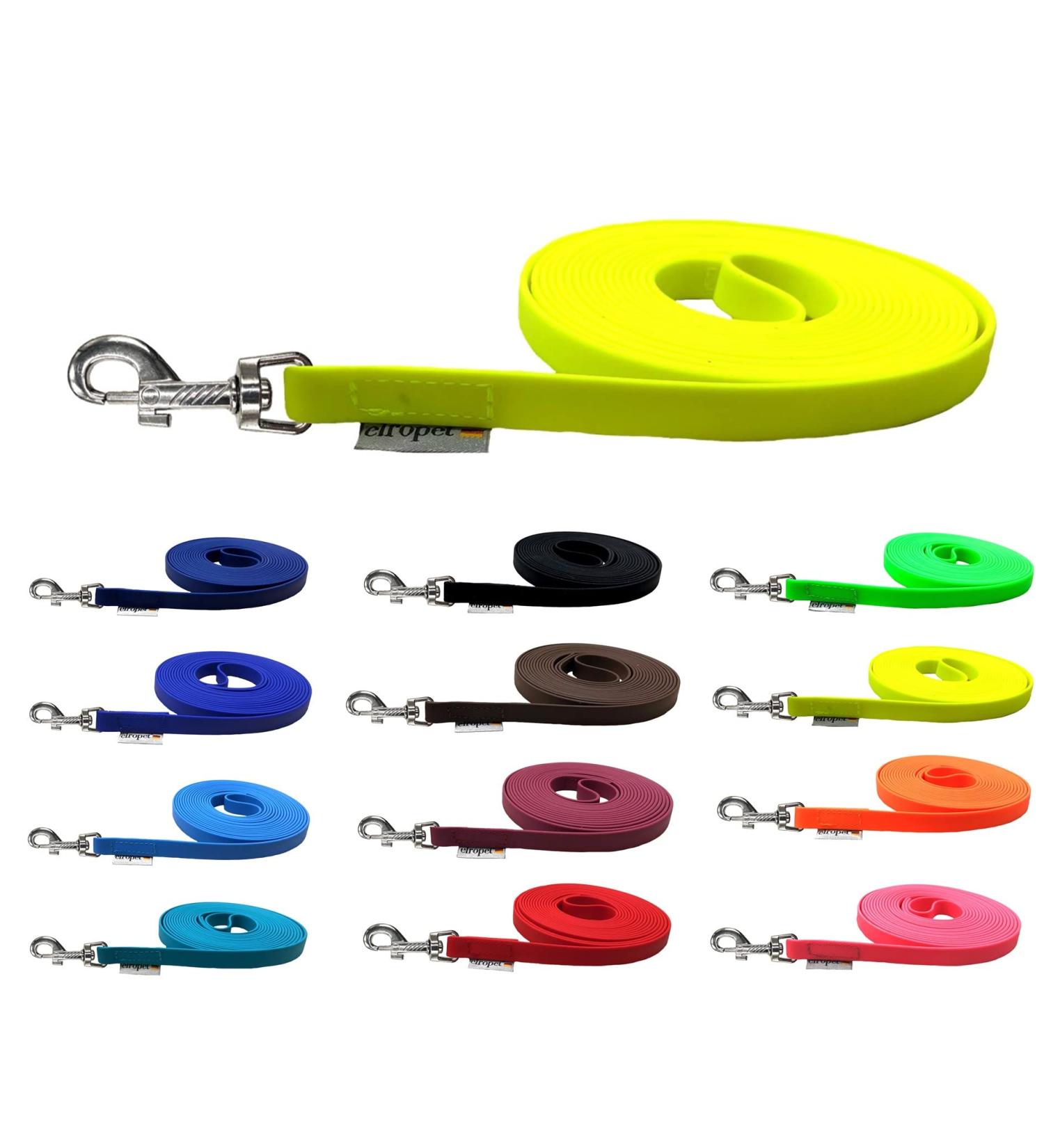 Terrified Biothane Dog Leash for Medium/Large Dogs - 16mm Wide 3m/5m/10m/15m Lengths Neon Yellow - Durable & Stylish - Buy Online on SooperMarket.com
