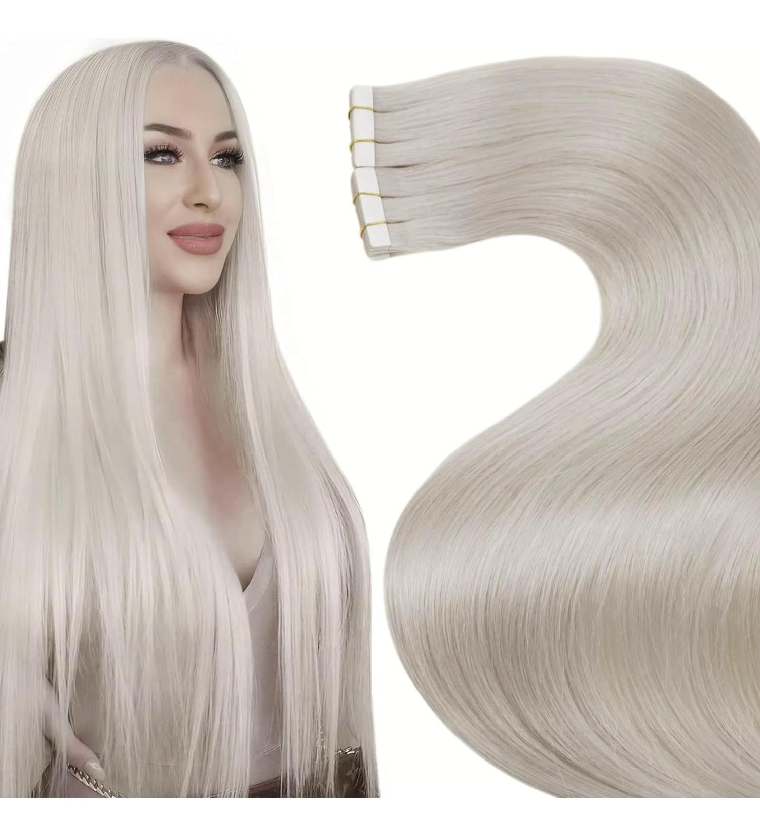 Buy Laavoo Invisible Tape Extensions - Real Blonde Remy Hair 50g 20pcs #60 65cm - Premium Quality Hair Extensions for Effortless Style - Buy Online on SooperMarket.com