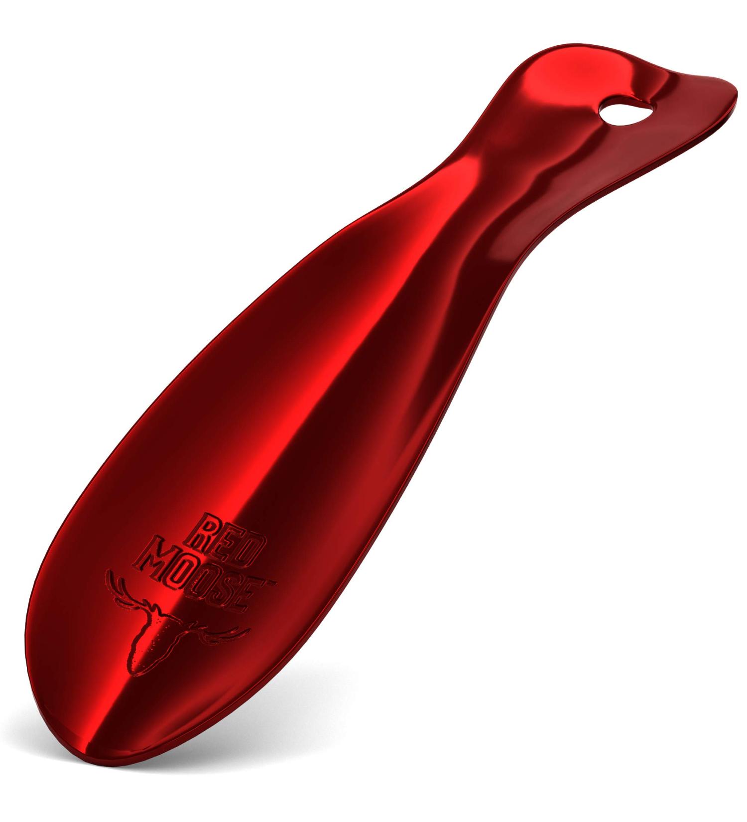 RED MOOSE 7.5-Inch Solid Steel Shoe Horn with Ergonomic Cherry Red Handle - Buy Online on SooperMarket.com