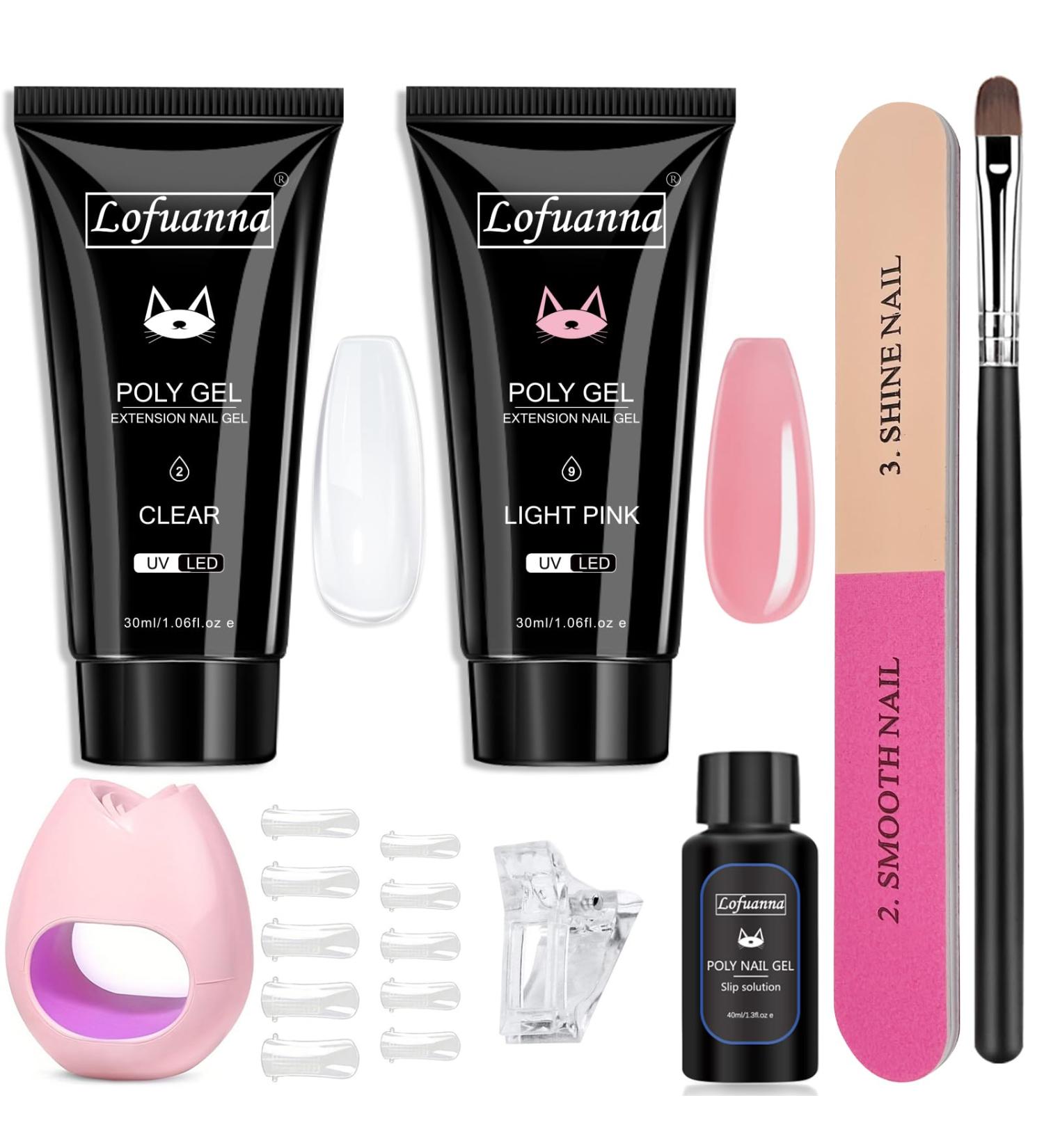 Poly Nail Gel Set - Complete Poly Gel Nail Kit & Manicure Tools for At-Home Nail Art - Starter Kit for Gel Nails - Buy Online on SooperMarket.com