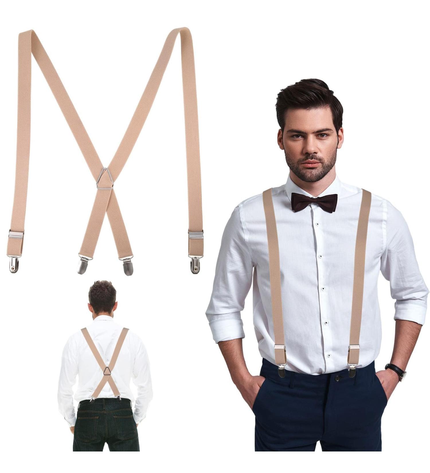 Yuffqopc Men's Braces - Narrow & Wide Styles | Stylish Black Braces for Men & Women - International Shipping Available - Buy Online on SooperMarket.com