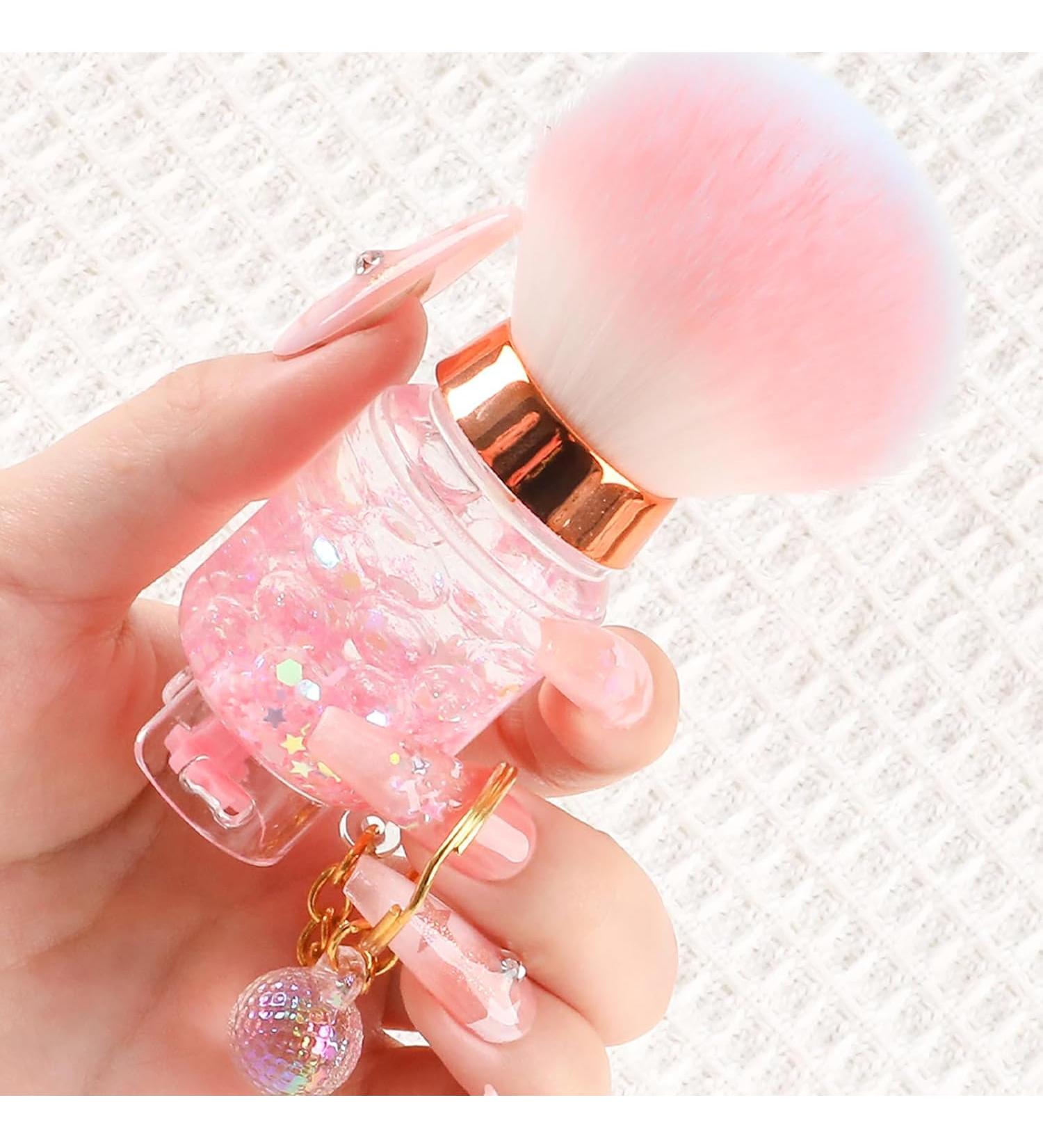 Buy Nail Dust Brush for Acrylic Nails | Soft Kabuki Nail Art Cleaner | Perfect for Makeup & Manicure - Pink & White - Buy Online on SooperMarket.com