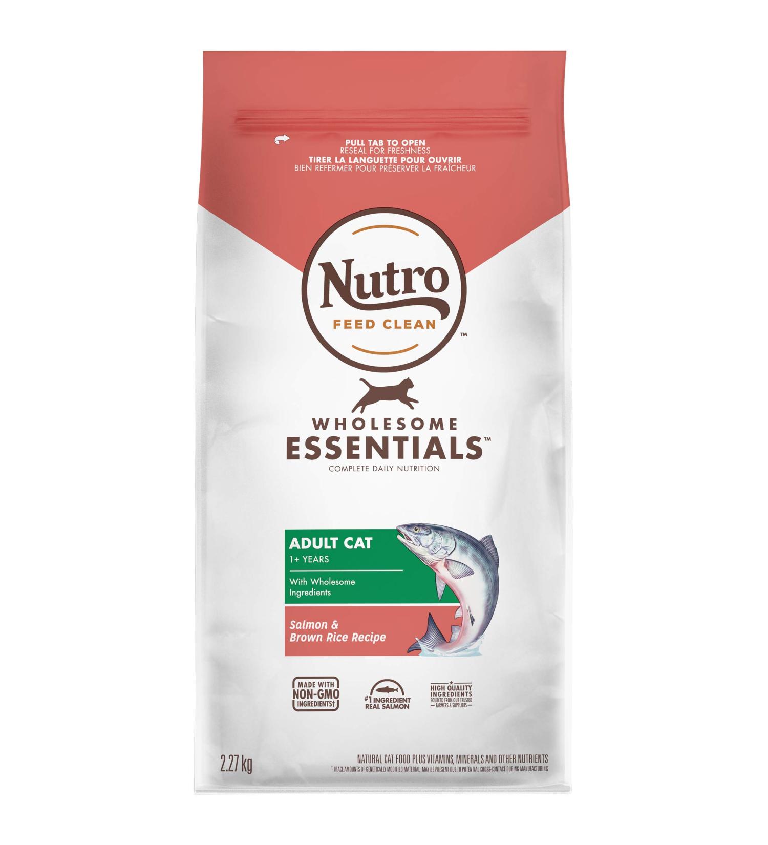 NUTRO Wholesome Essentials Adult Dry Cat Food Salmon & Brown Rice Recipe 2.27kg Bag Salmon and Brown Rice Recipe 2.27 kg (Pack of 1) - Buy Online on SooperMarket.com
