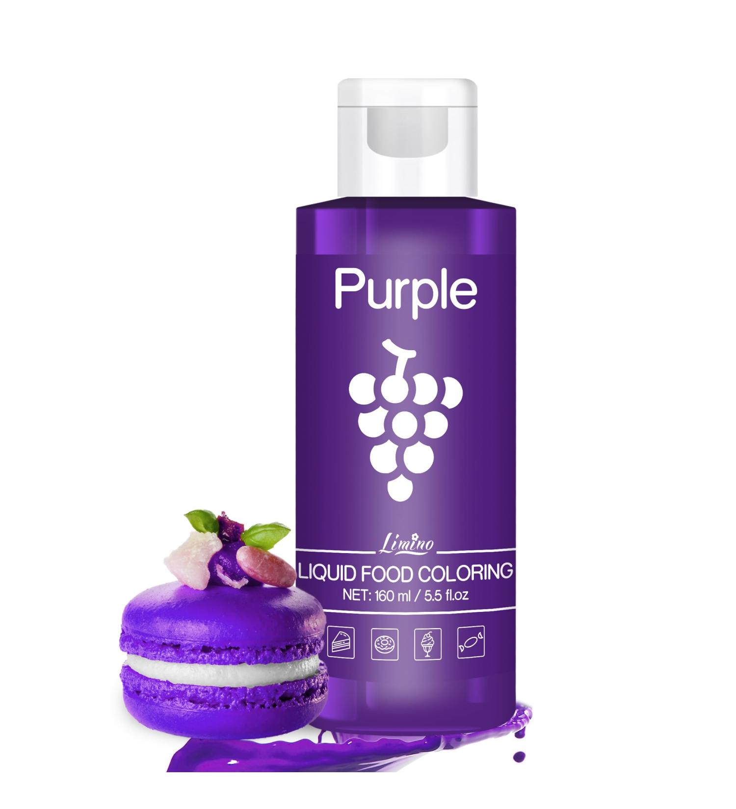 Premium Purple Liquid Food Coloring - 160ml Sugar-Free Concentrated Dye for Baking Cakes Cookies Macarons and DIY Projects - Perfect for Easter Eggs & Drinks - Buy Online on SooperMarket.com