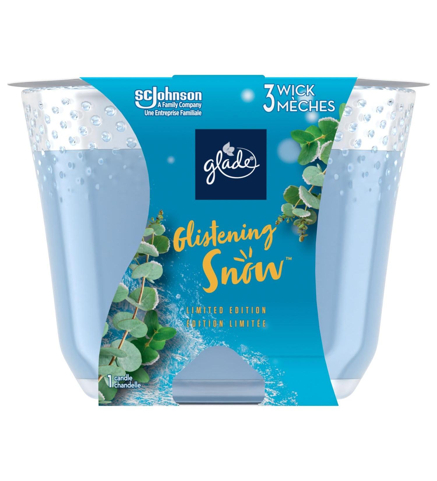 Glade Holiday Scented Candle Glistening Snow Air Freshener Infused with Essential Oils 3-Wick Candle 1 Count - Buy Online on SooperMarket.com