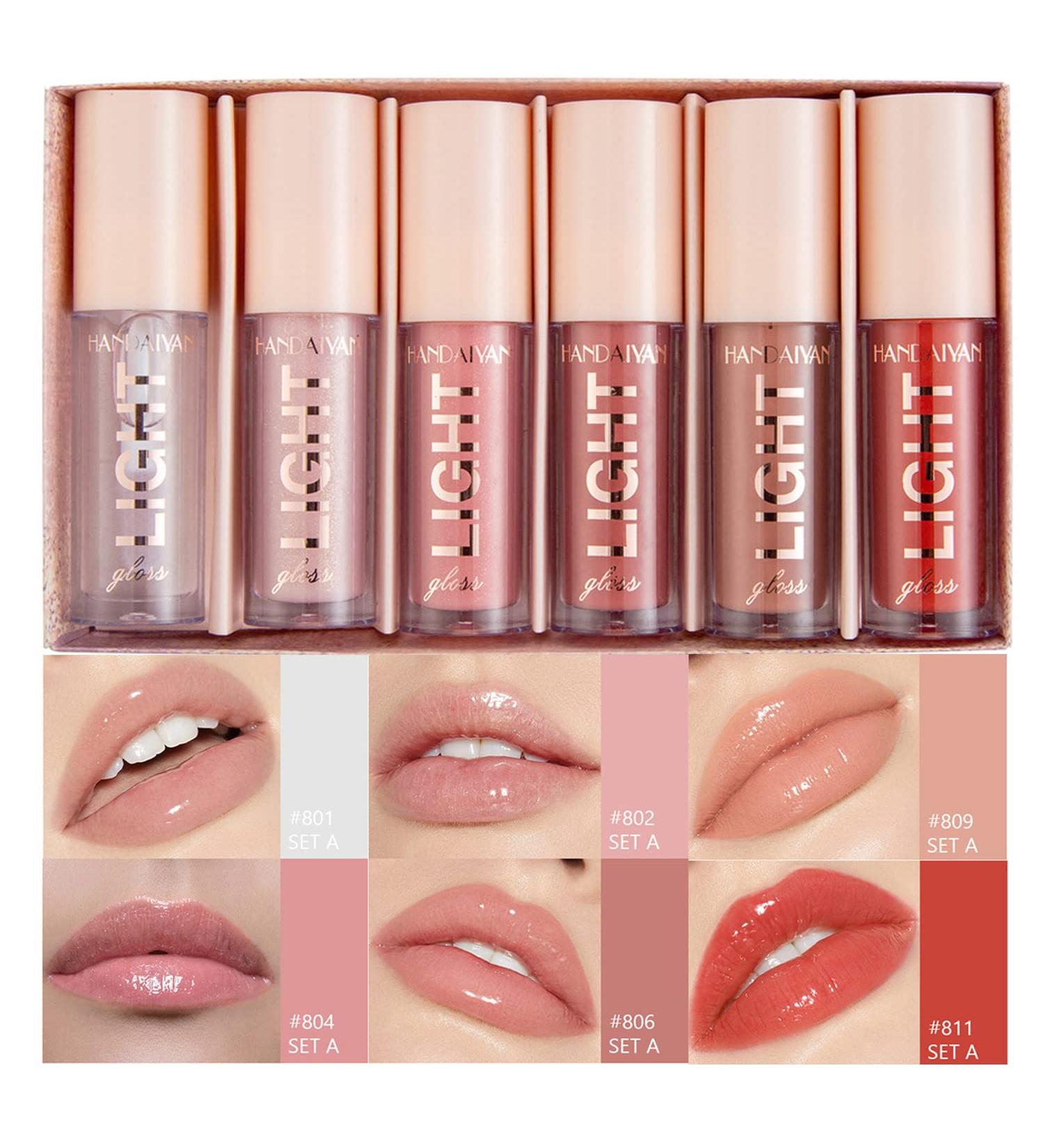 6PCS Bangfeng Lip Oil Set - Moisturizing Lip Gloss Kit for Women (Set A) - Buy Online on SooperMarket.com